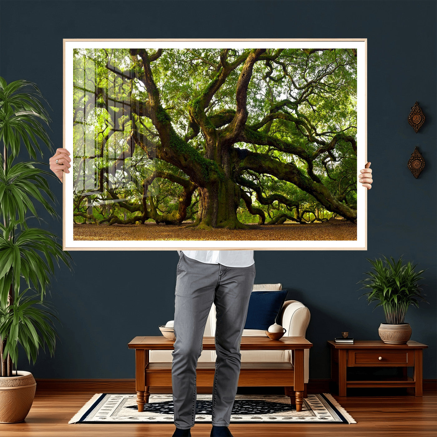 29407-MGV-CV-36X24 - Angel Oak Tree Wall Art Canvas Print | Large Forest Tree Nature Photography Print on Canvas
