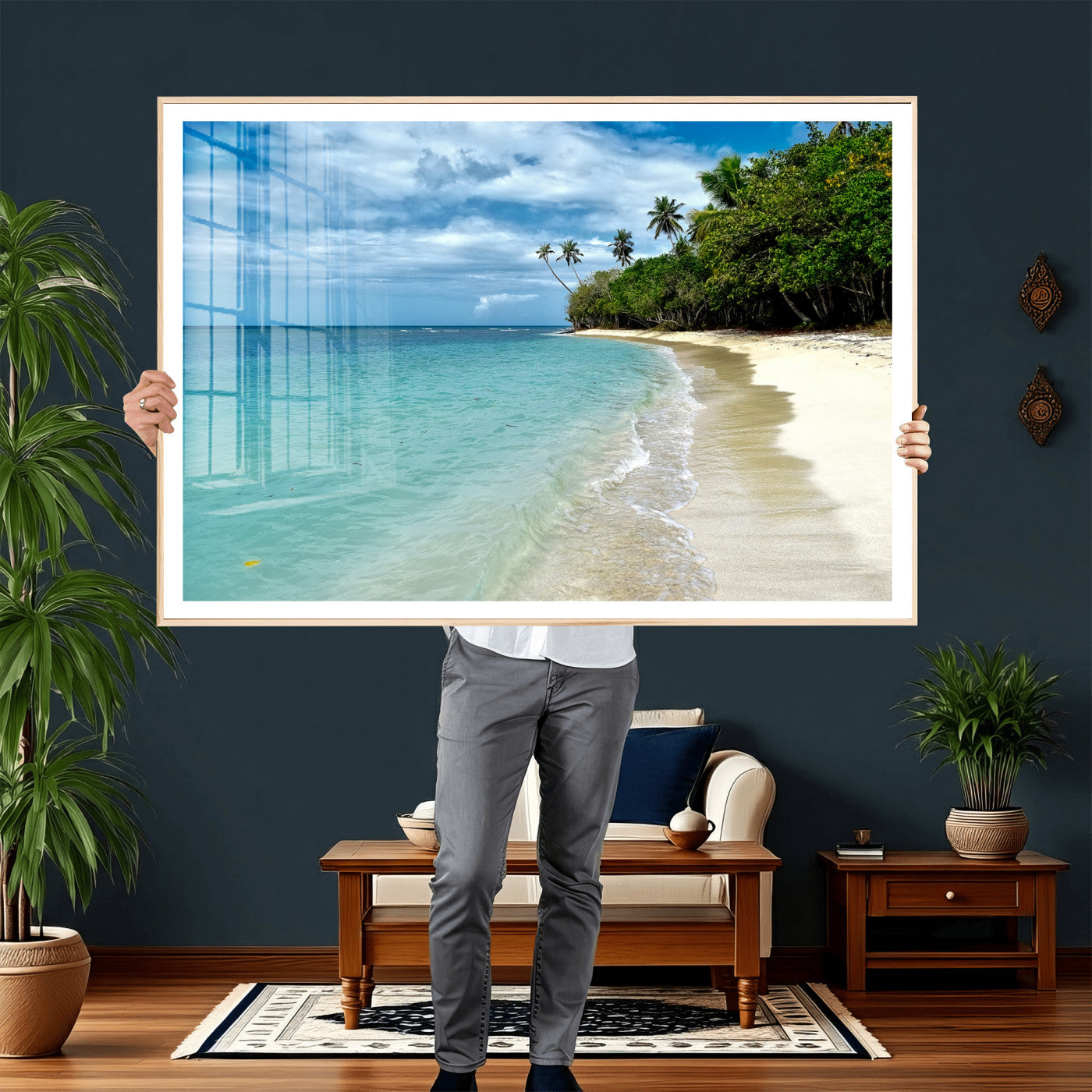 50626792-MGV-CV-36X24 - Puerto Rico Beach Paradise Wall Art – Tropical Coastal Print