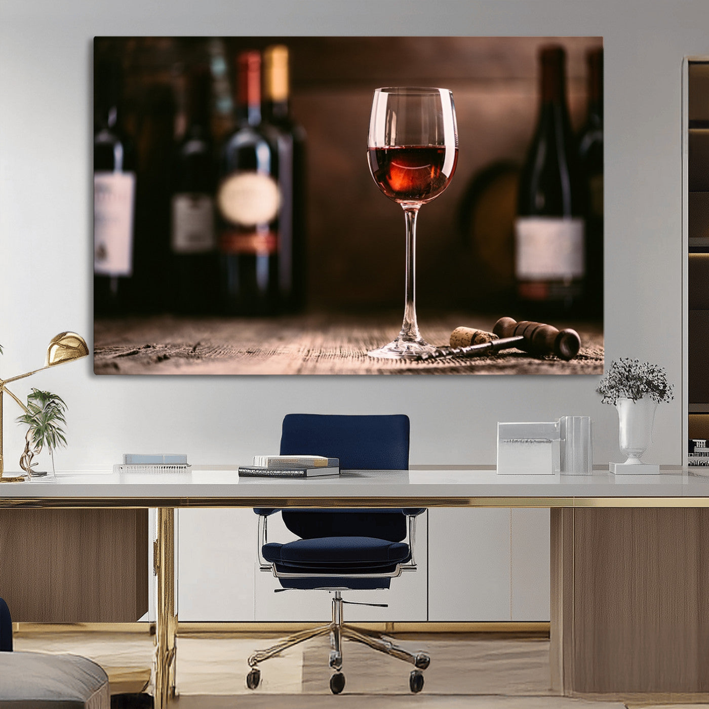 -Red Wine and Bottle Canvas Print