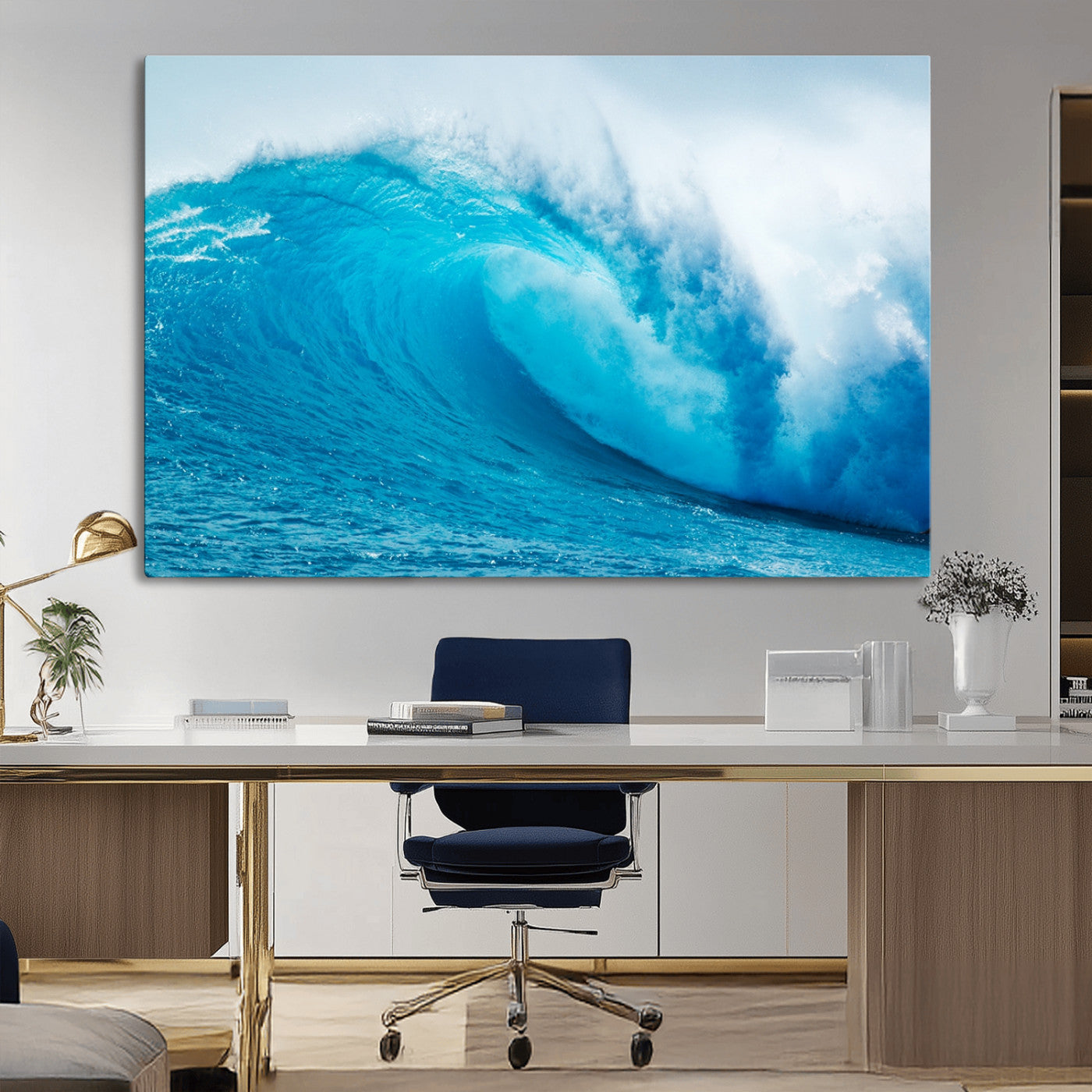 13117-MGV-CV-36X24-Big Ocean Surfing Wave Wall Art Canvas Print