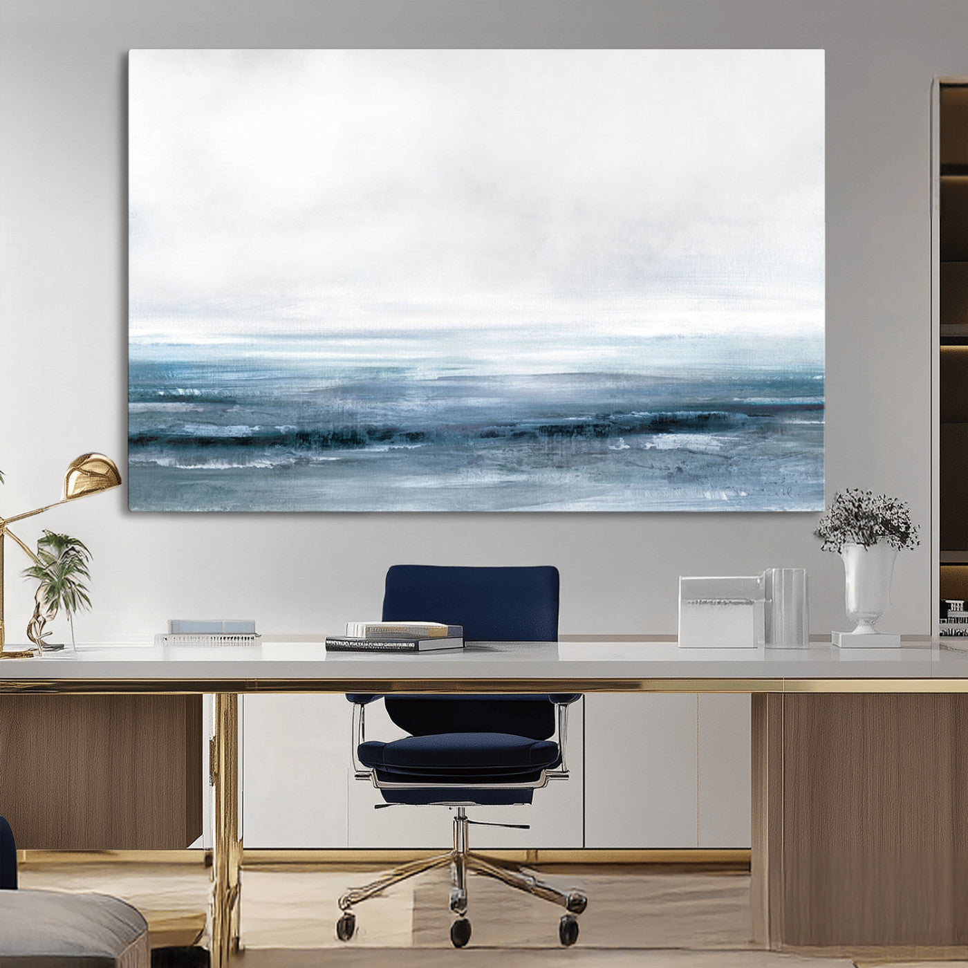 65702-MGV-CV-36X24-Blue Ocean Abstract Artwork Wall Art Canvas Print