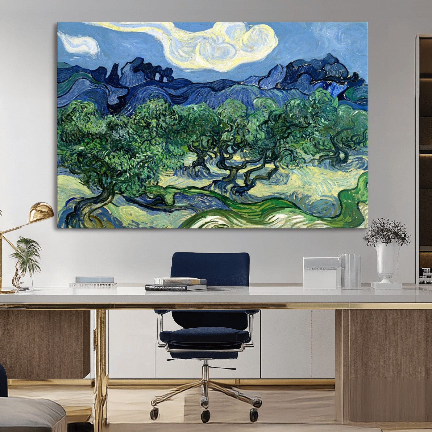 80252-MGV-CV-36X24-Olive Trees Van Gogh Wall Art Canvas Print