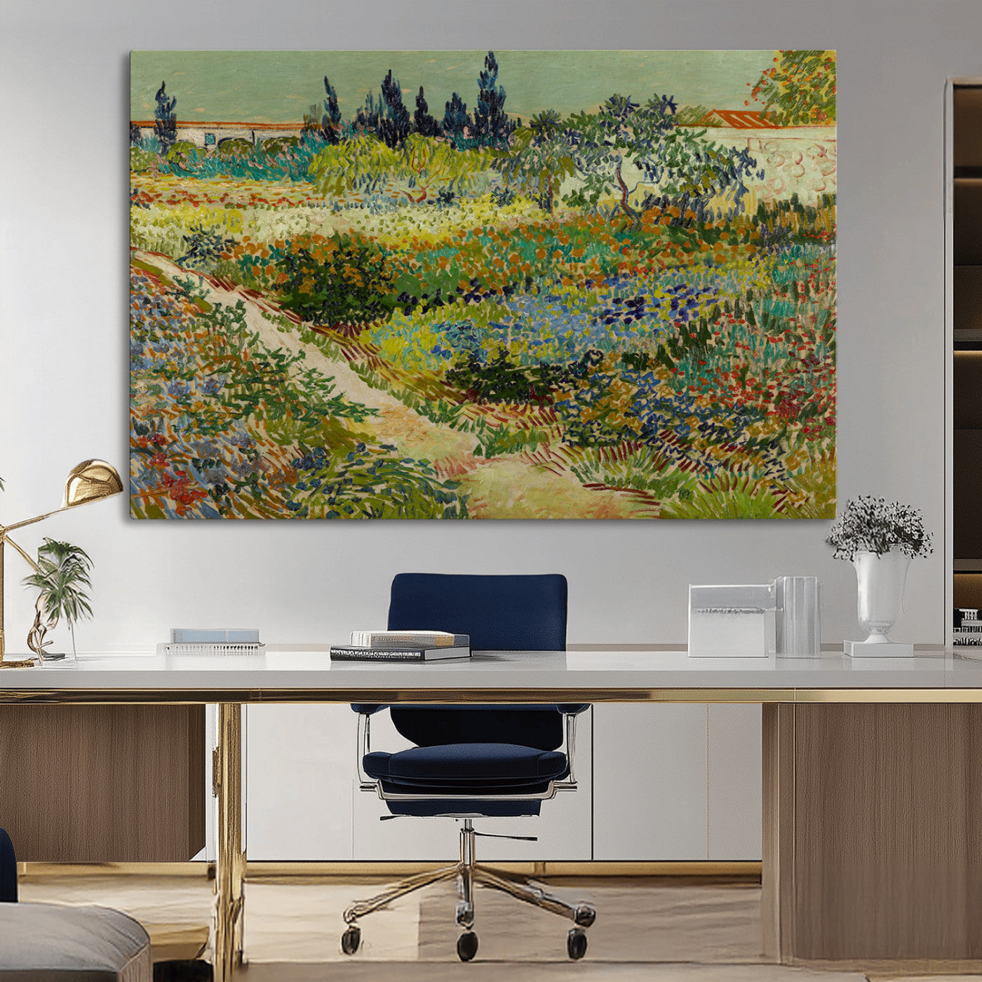 96965-MGV-CV-36X24-Vincent van Gogh Garden at Arles Wall Art Canvas Print