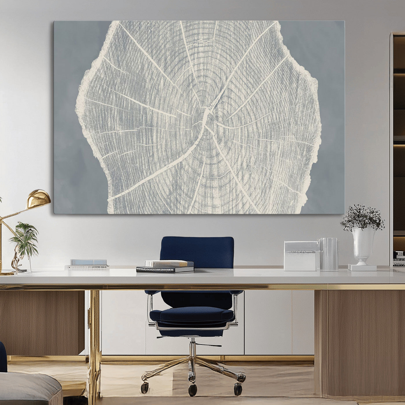25547-MGV-CV-36X24-Abstract Tree Ring Wall Art Canvas Print – Nature-Inspired, Ready to Hang, Modern Home Decor