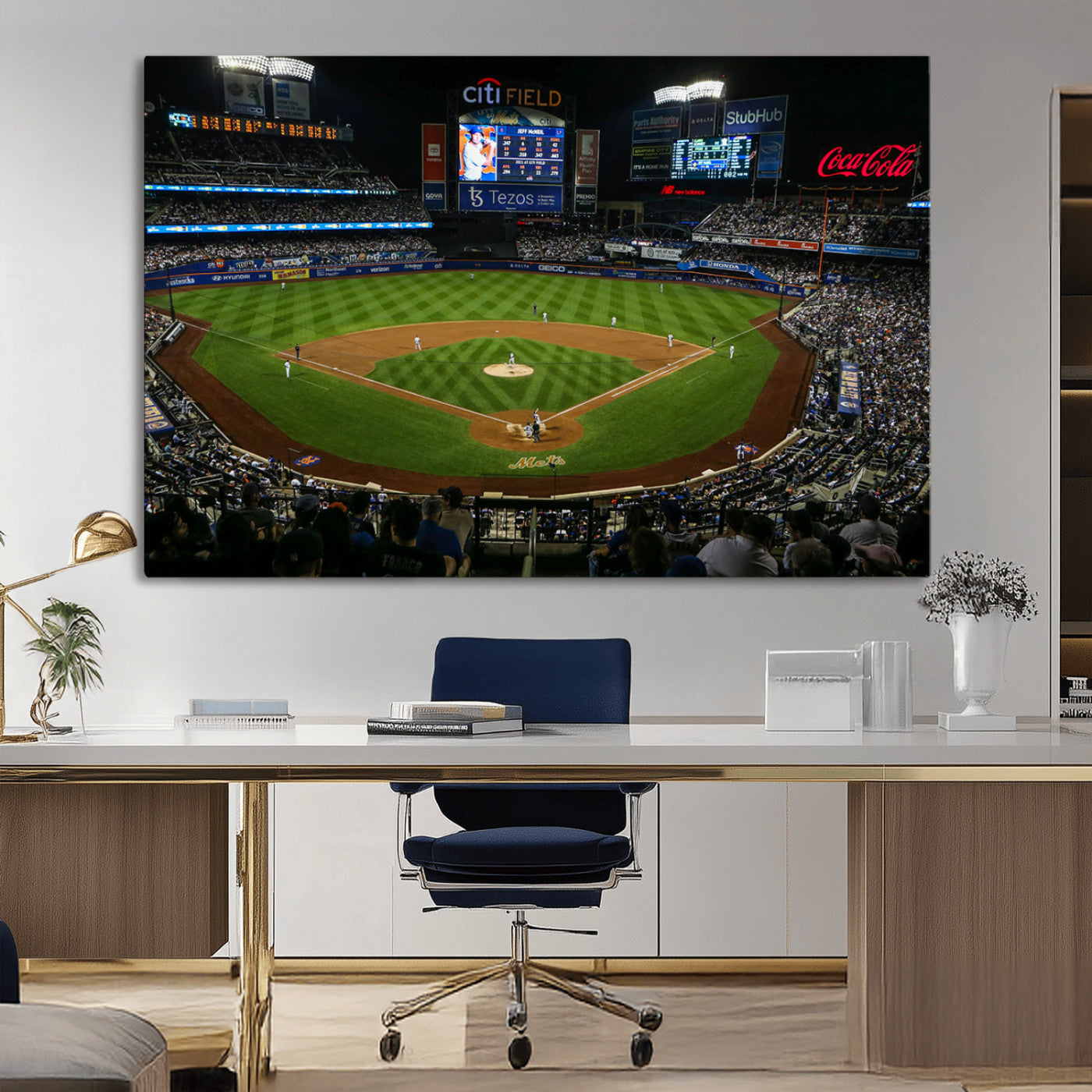 25148-MGV-CV-36X24-Los Angeles Dodgers Baseball Team Print - California Dodger Stadium Wall Art Canvas Print