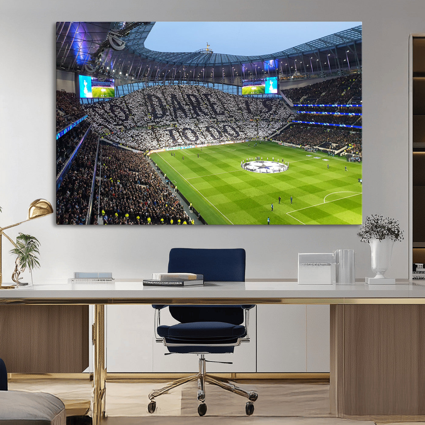 -Tottenham Hotspur Stadium Canvas Print, Match Day Triple Canvas Wall Art - Premier League Football