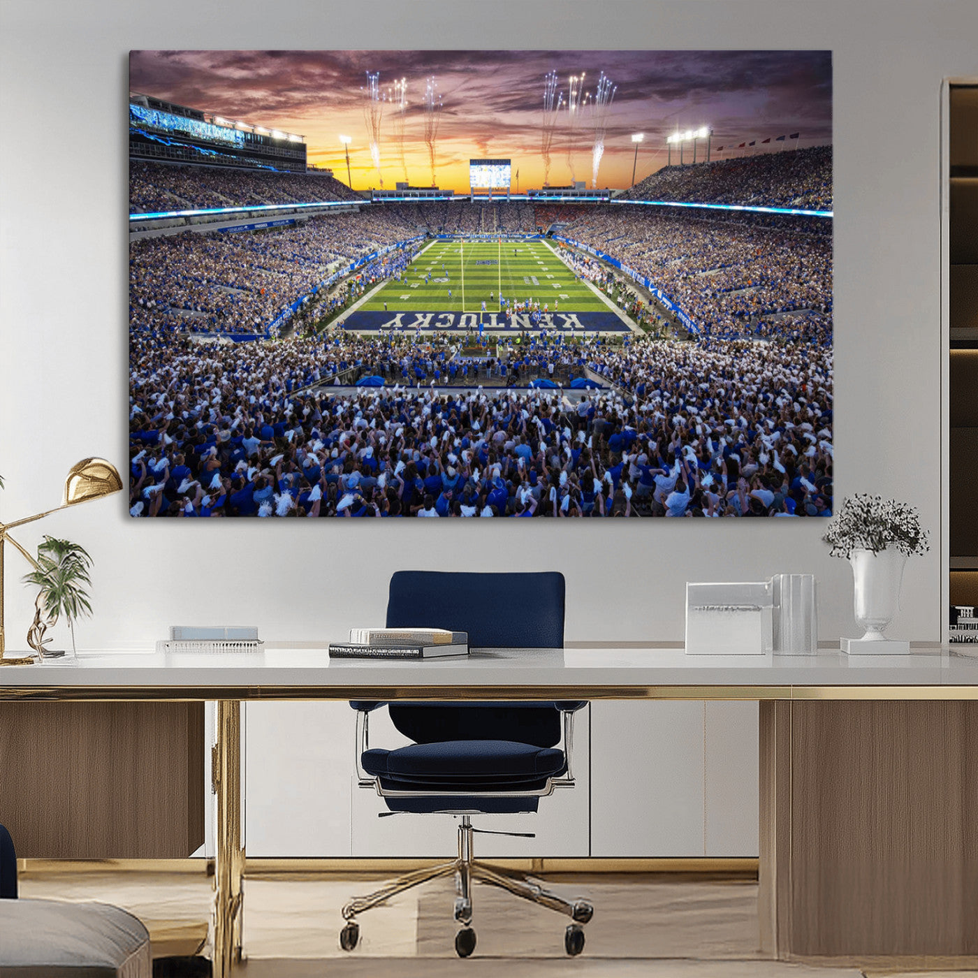 78524-MGV-CV-36X24-Kroger Field Wall Art Print - Kentucky Stadium Wall Art Print - Sunset Football Stadium Wall Decor -