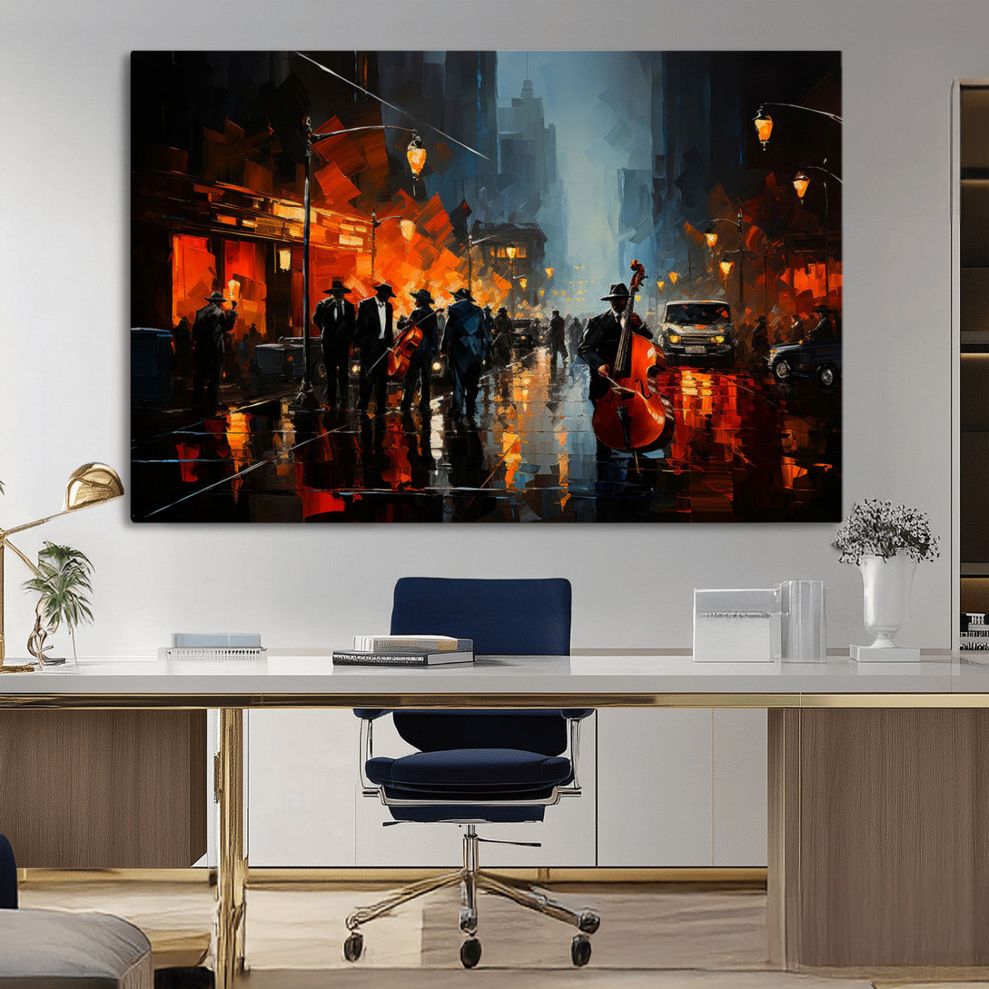 -Winston Porter Jazz Wall Art - African American Music Canvas - Abstract Colorful Music Art - Framed