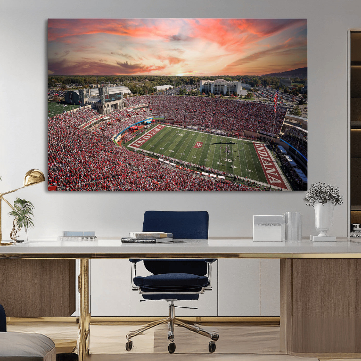 51135-MGV-CV-36X24-Indiana Memorial Stadium Wall Art Canvas Print, Framed Studium Canvas Art, Indiana Memorial Stadium