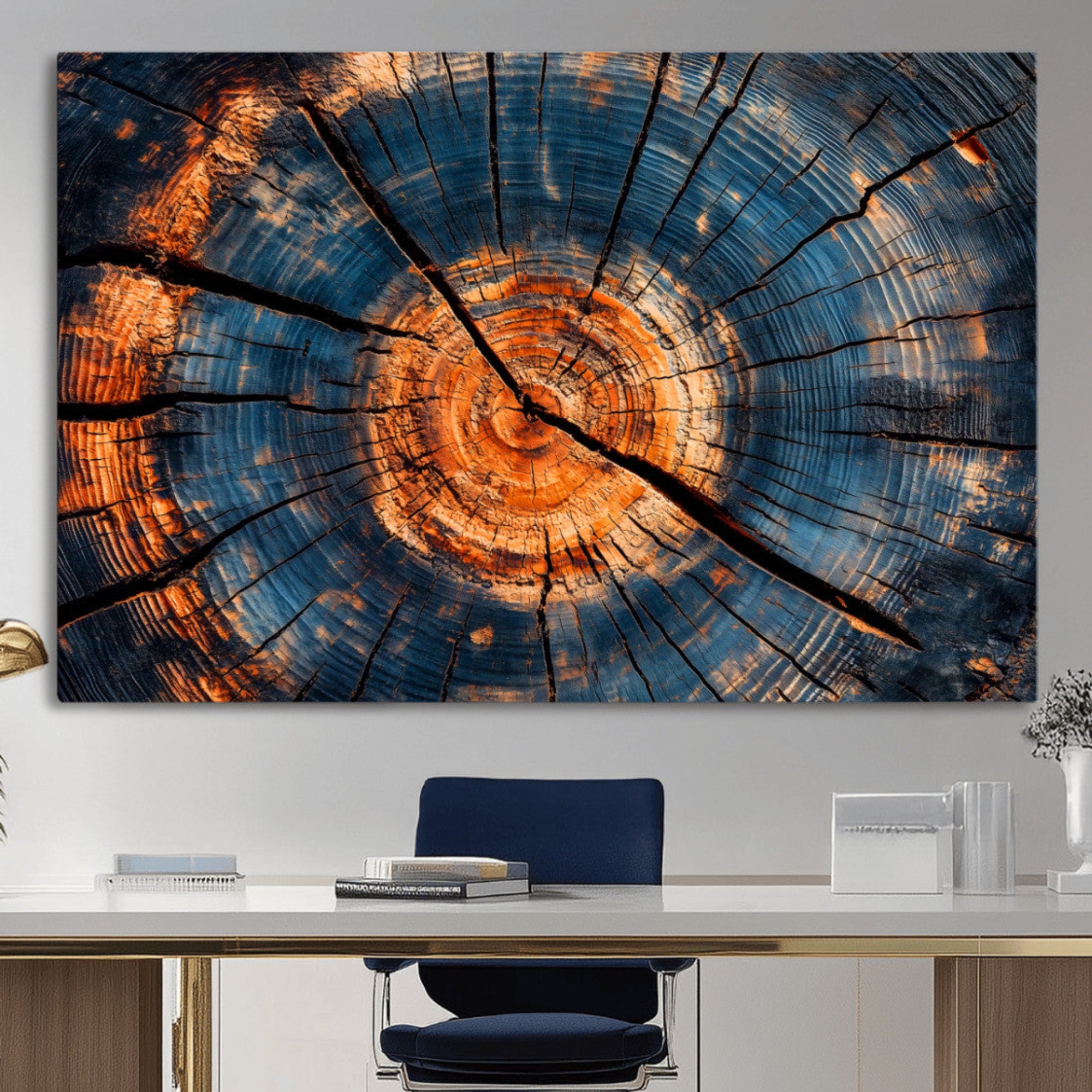 81894502-MGV-CV-36X24-Burnt Wood Wall Art Canvas Print – Framed Aged Timber Rustic Tree Artwork Perfect for Home, Office, Living Room