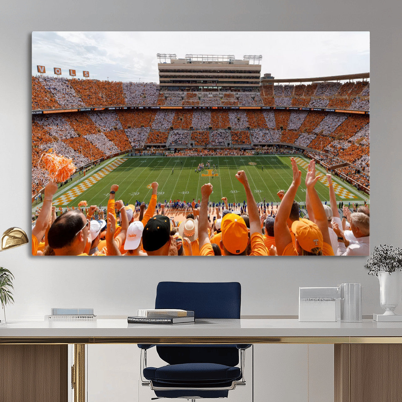 76011417-MGV-CV-36X24 - Tennessee Neyland Stadium Wall Art, Sports Arena Canvas Print, Panoramic Stadium Artwork for Home, Office