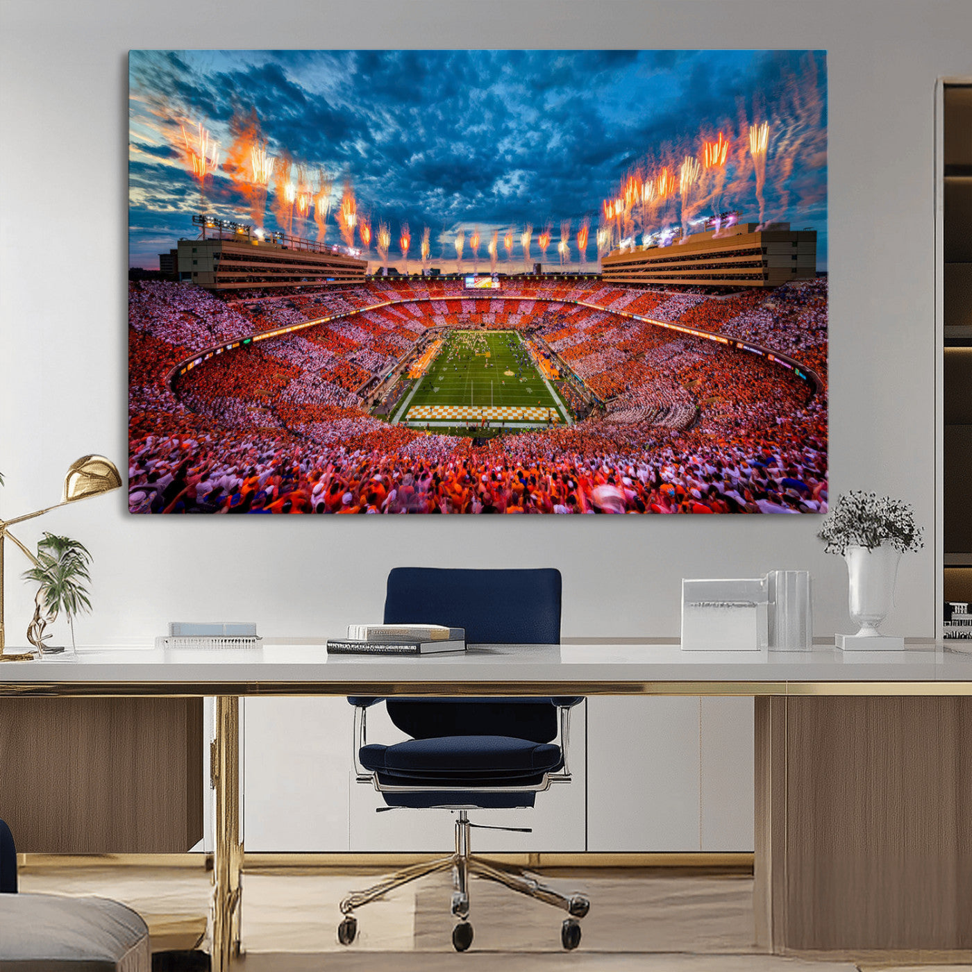 94266219-MGV-CV-36X24-Tennessee Neyland Stadium Wall Art, Sports Arena Canvas Print, Panoramic Stadium Artwork for Home, Office