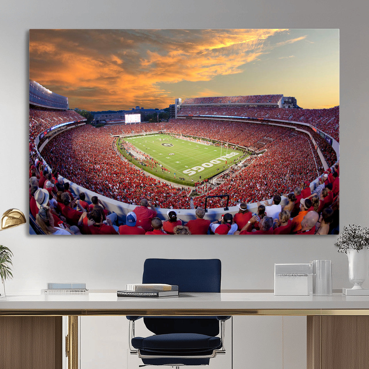 73680988-MGV-CV-36X24 - Dooley Stadium Wall Art, Sports Arena Canvas Print, Dooley Field Sanford Stadium Artwork for Home, Office