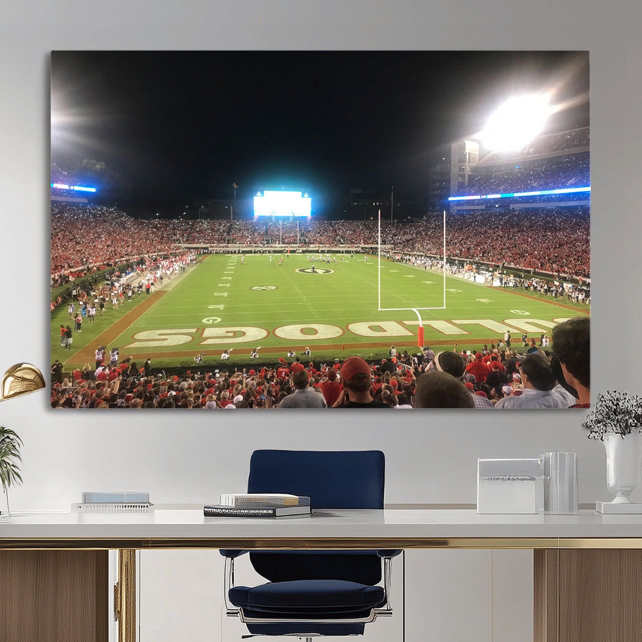 16230786-MGV-CV-36X24 - Dooley Stadium Wall Art, Sports Arena Panoramic Canvas Print, Modern Stadium Landscape Artwork for Home, Office