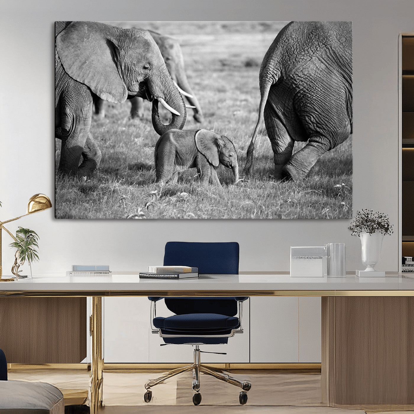 -Wild Elephant Wall Art Canvas Print