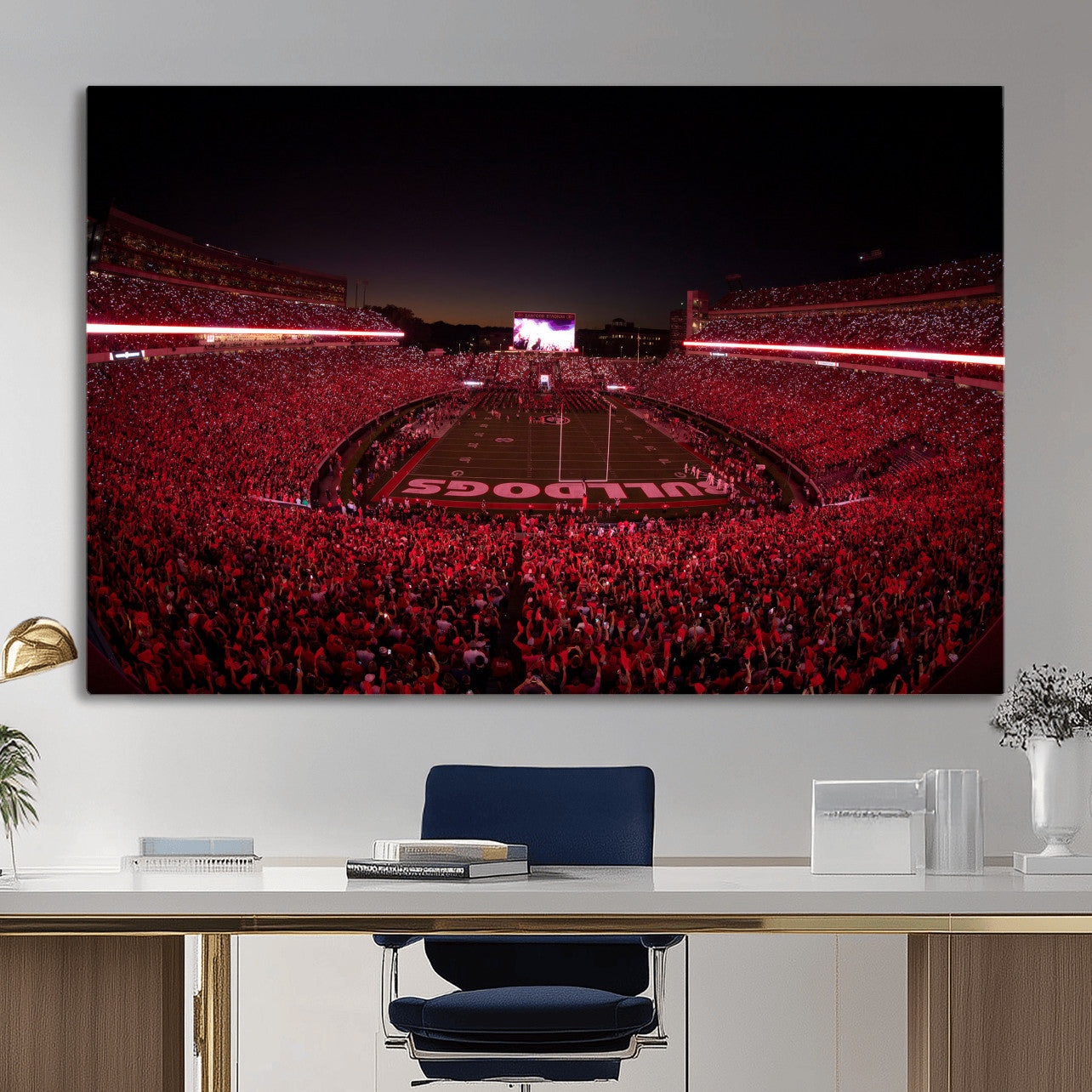 76277124-MGV-CV-36X24 - Sanford Stadium Wall Art Canvas Print – Georgia Bulldogs Football Artwork Print for Home, Office, and Sports Room Decor