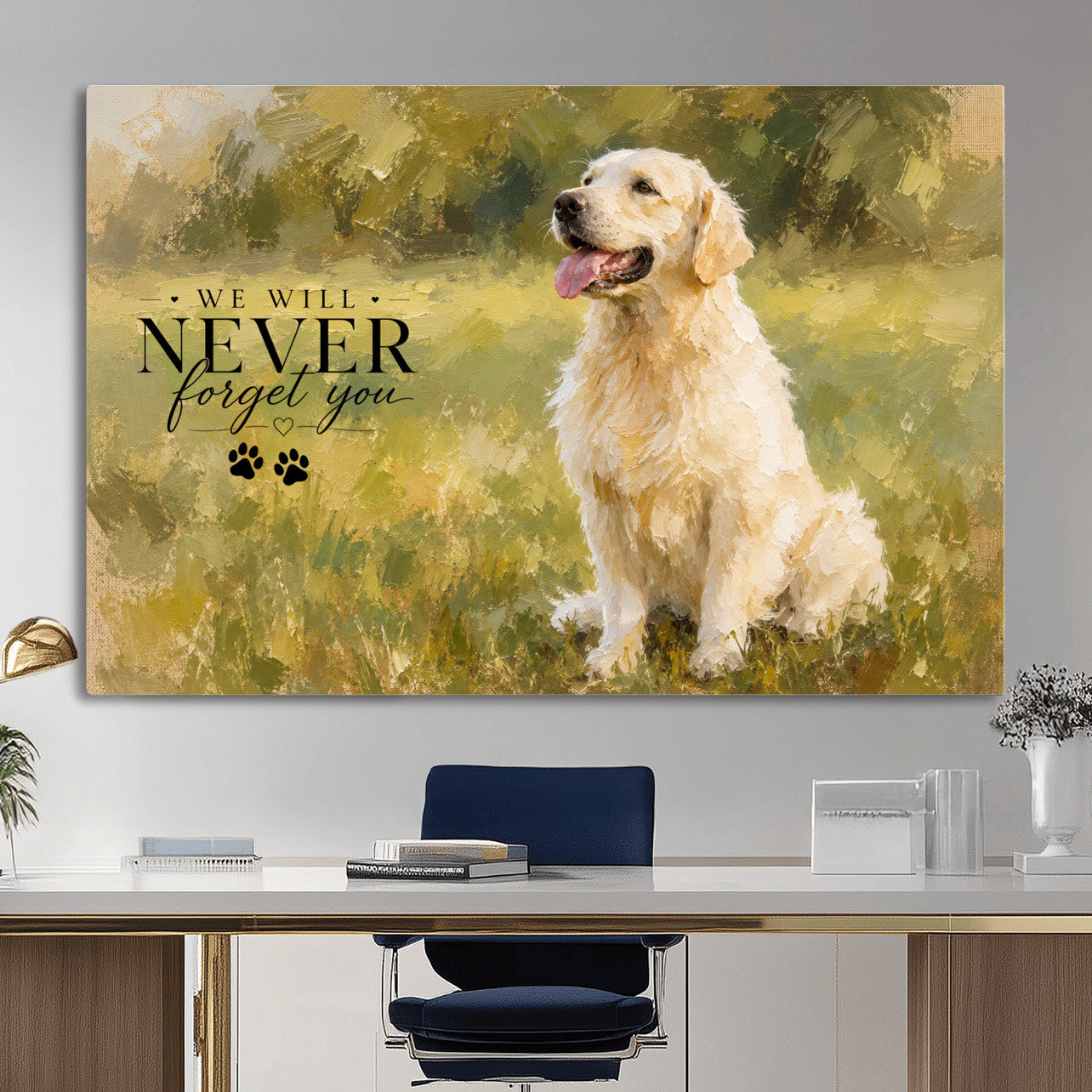 38460512P1-MGV-CV-36X24 - Oil Paint Style Pet Memorial Wall Art Canvas Print, Custom Dog Memorial Portrait, Personalized Angel Pet Loss Gift, Angel Wings Puppy Print