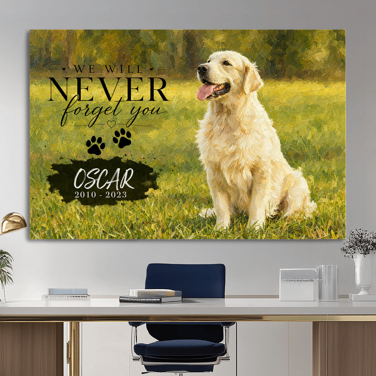 38460512P2-MGV-CV-36X24 - Pet Memorial Wall Art Canvas Print, Custom Dog Memorial Portrait, Personalized Angel Pet Loss Gift, Angel Wings Puppy Print
