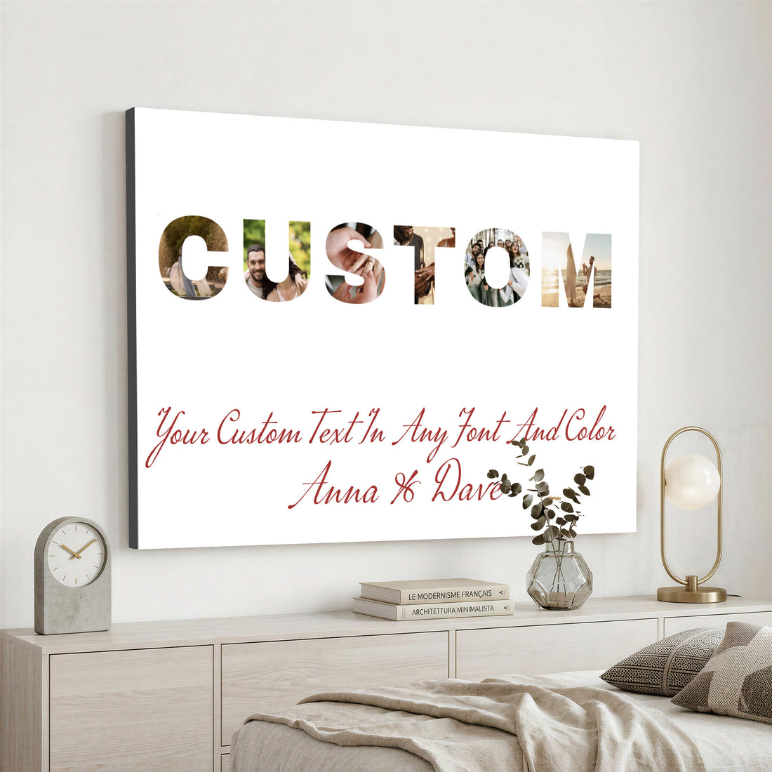 Photo Letters Wall Art – Personalized Name Canvas Print Made with Your Photos
