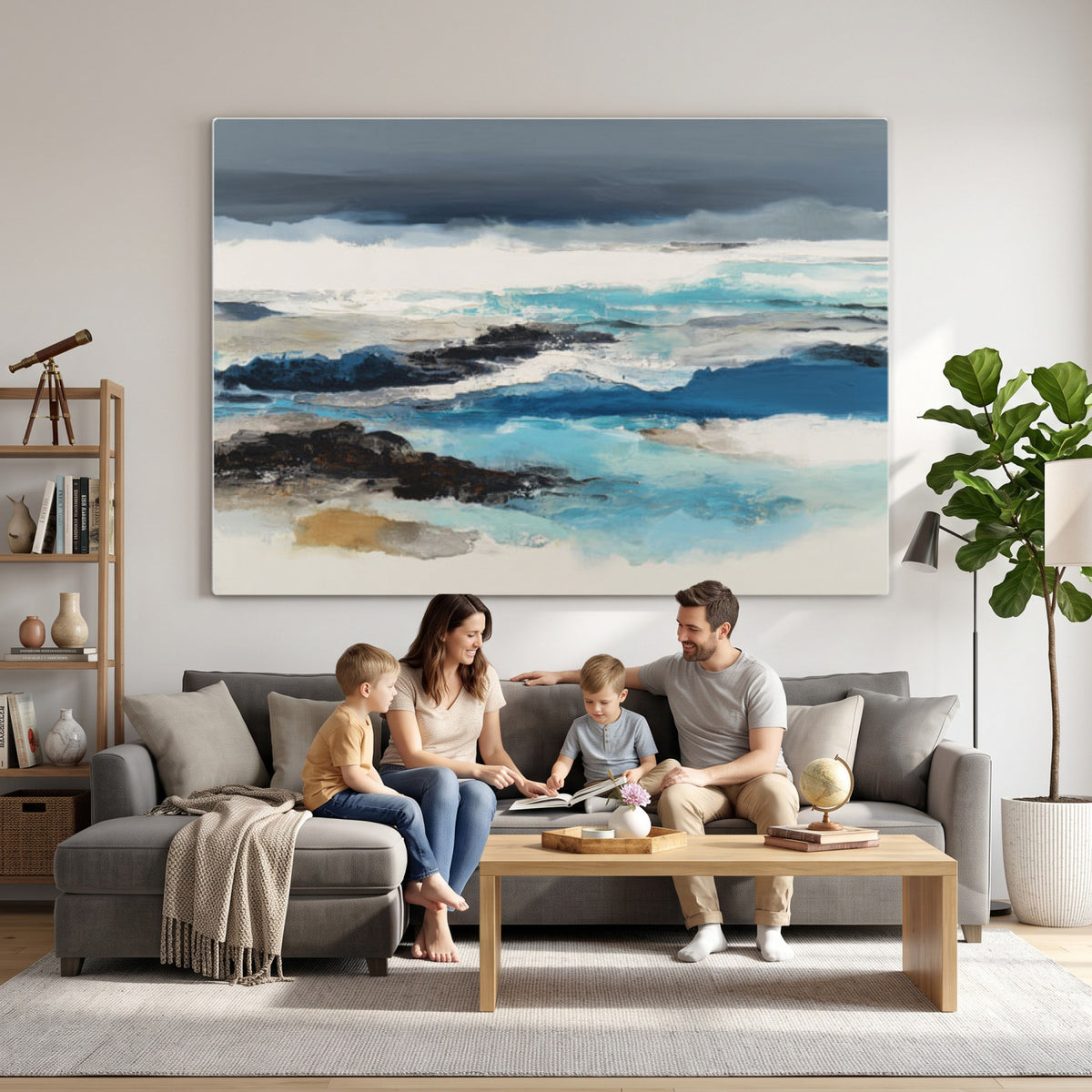 53645131-MGV-CV-36X24 - Extra Large Abstract Wall Art Canvas Print