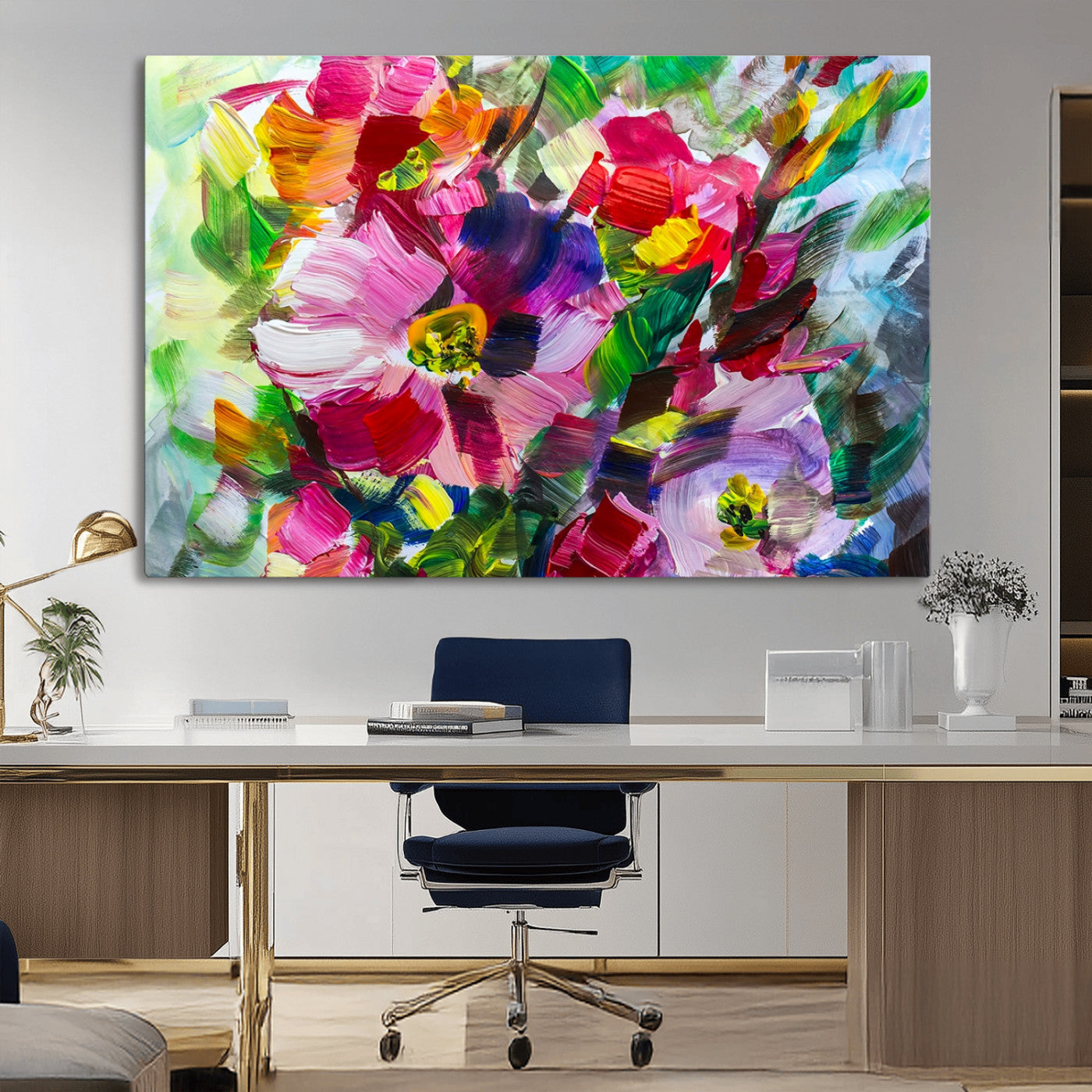 -Oil Flower Abstract Canvas Print