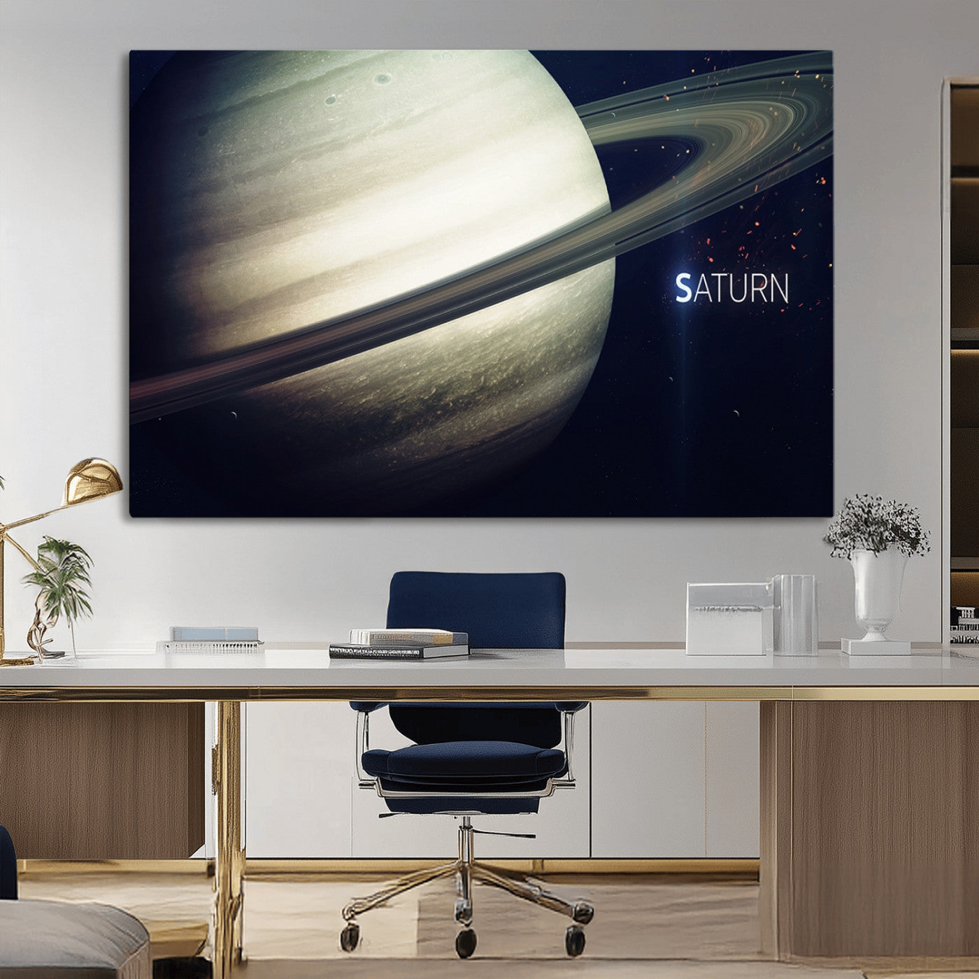 53060-MGV-CV-36X24-Framed Saturn Wall Art Canvas Print