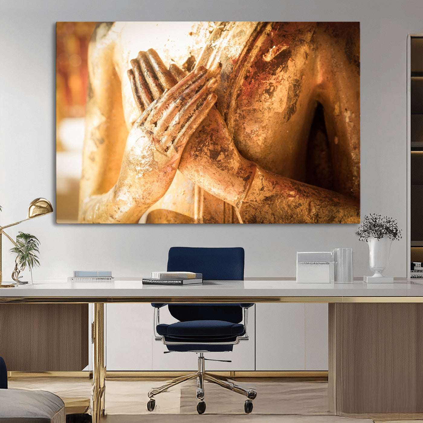 -Buddha Statue Hands Wall Art Canvas Print