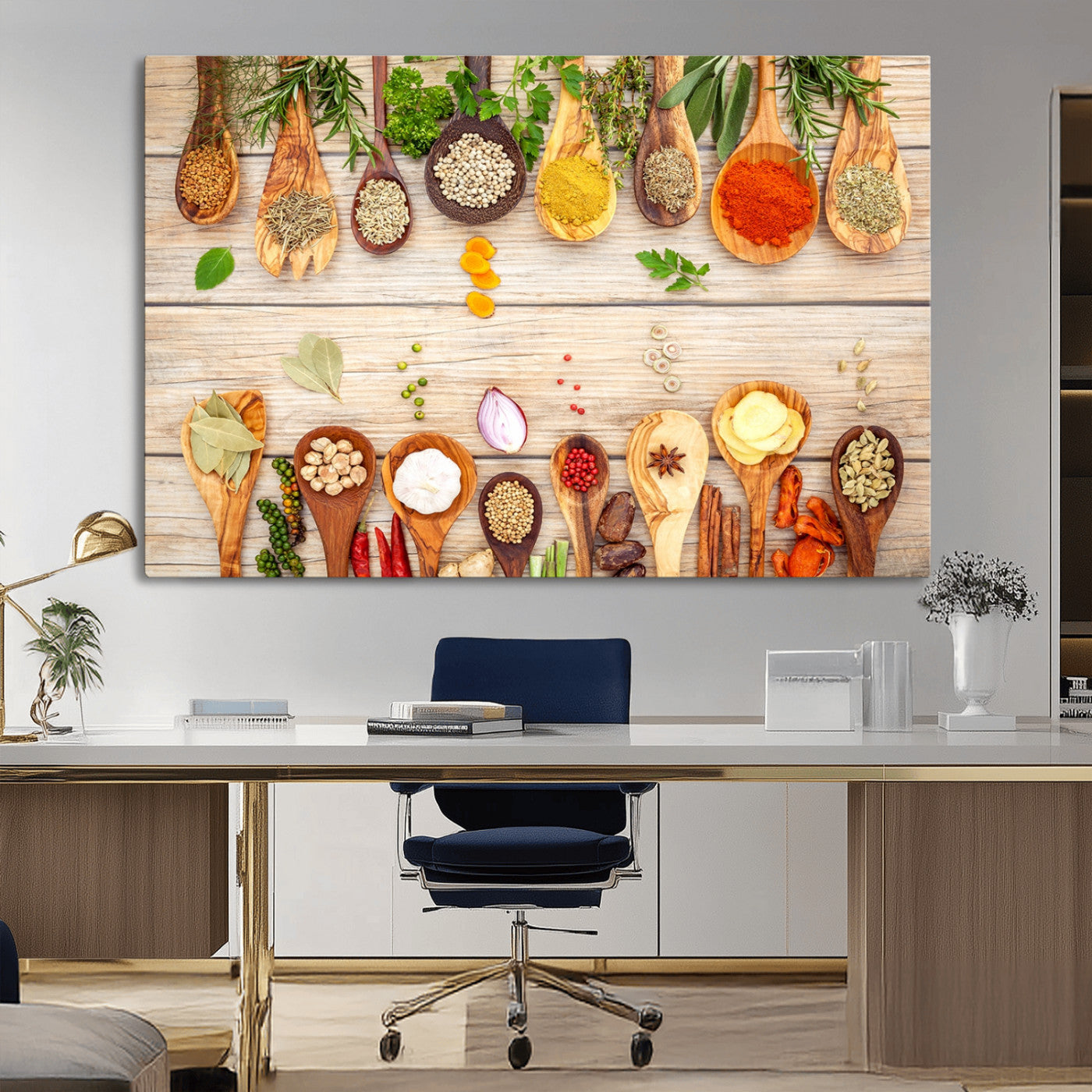 -Kitchen Spice on the Table Wall Art, Kitchen Spice Wall Art Canvas Print