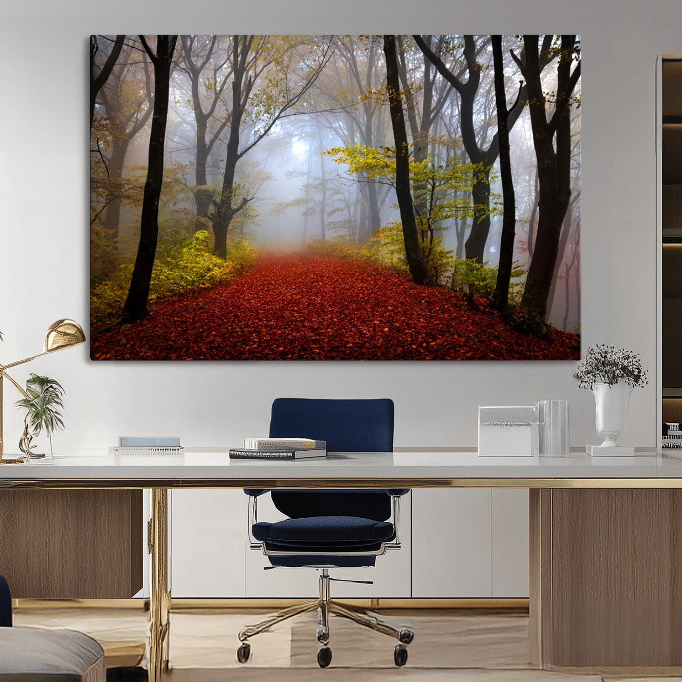 -Foggy Forest Wall Art Landscape Canvas Print