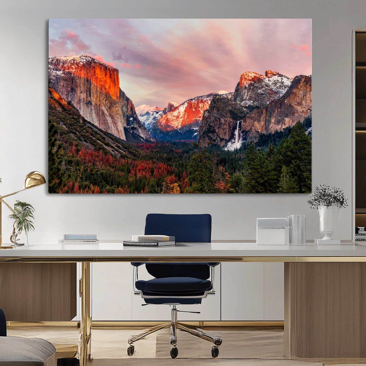 -Yosemite Half Dome Wall Art Canvas Print El Capitan