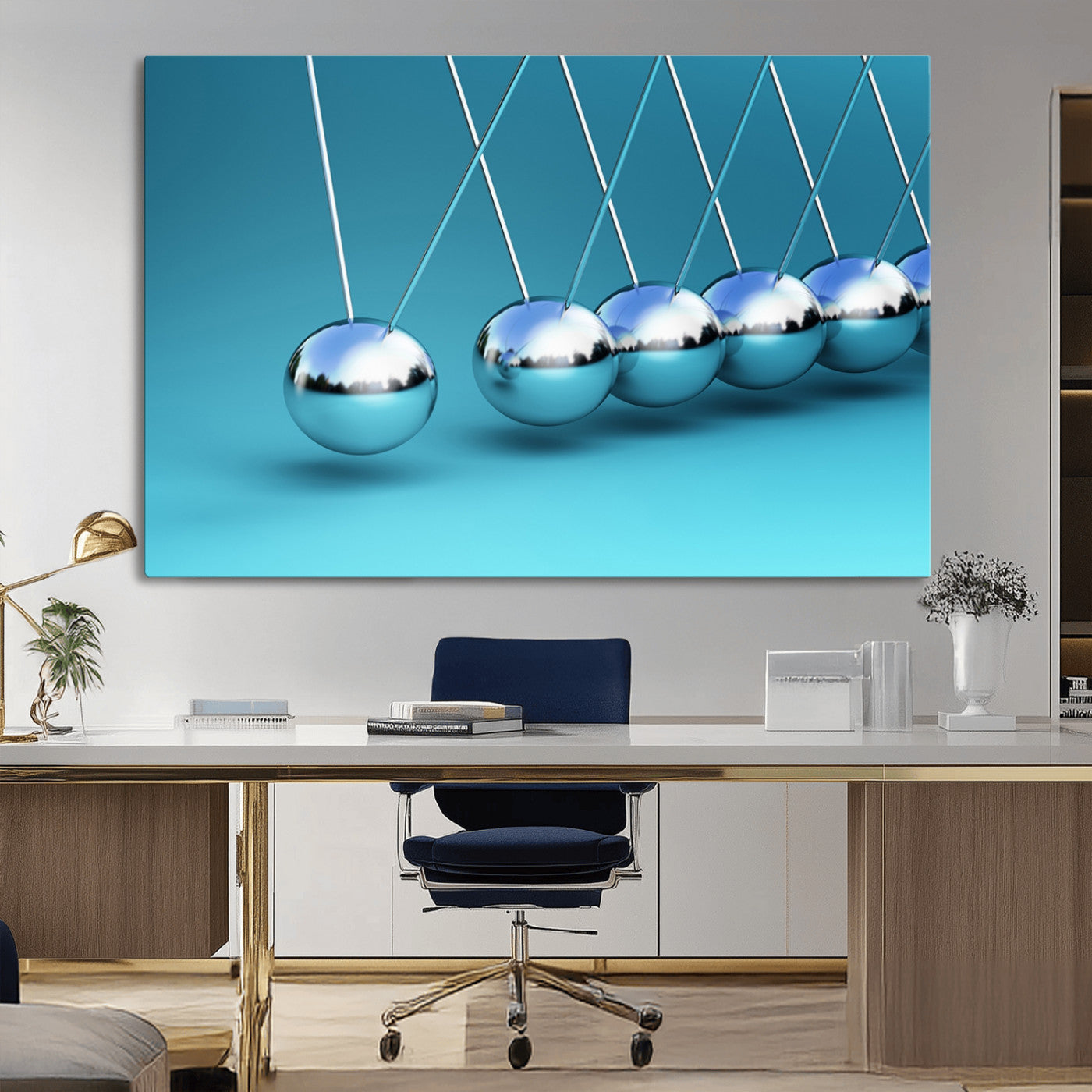 -Wall Art Newton's Cradle Canvas Print, Framed Newton Cradle Canvas Print