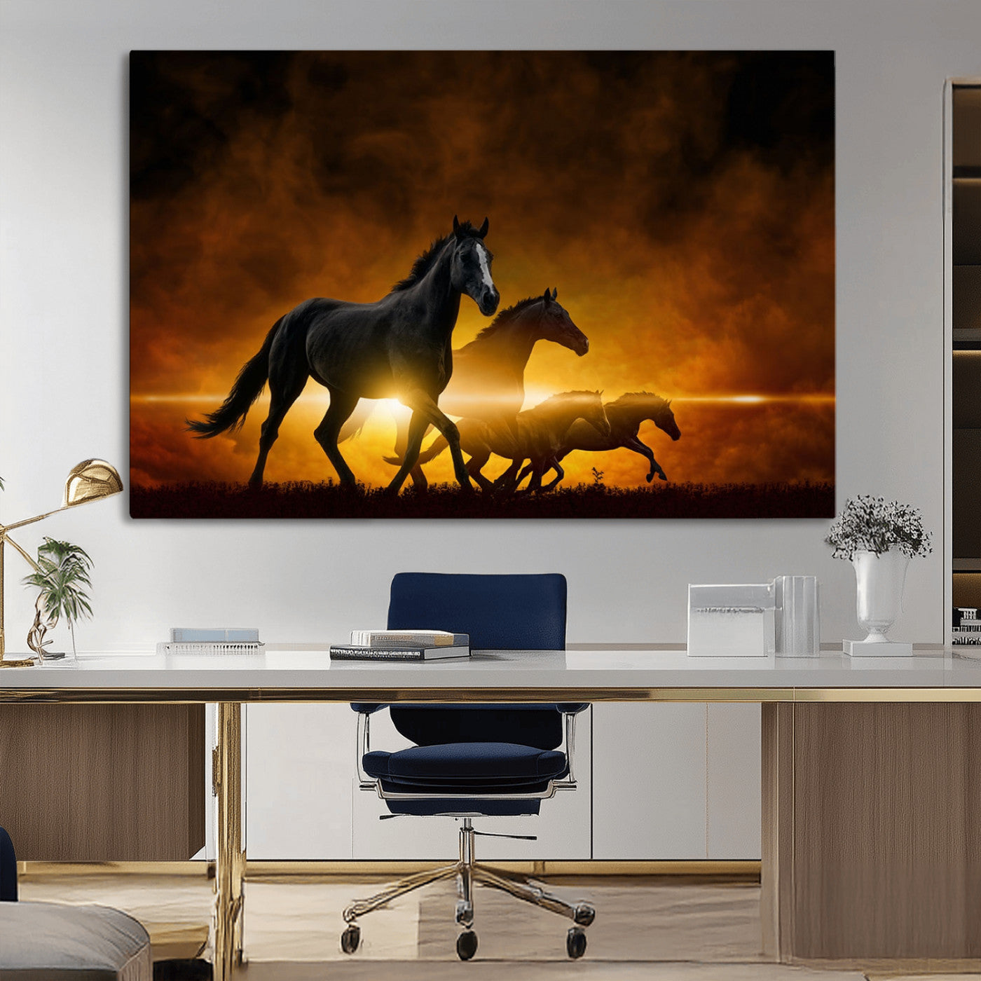 -Horse Wall Art Canvas Print, Multi Panel Animal Canvas Print