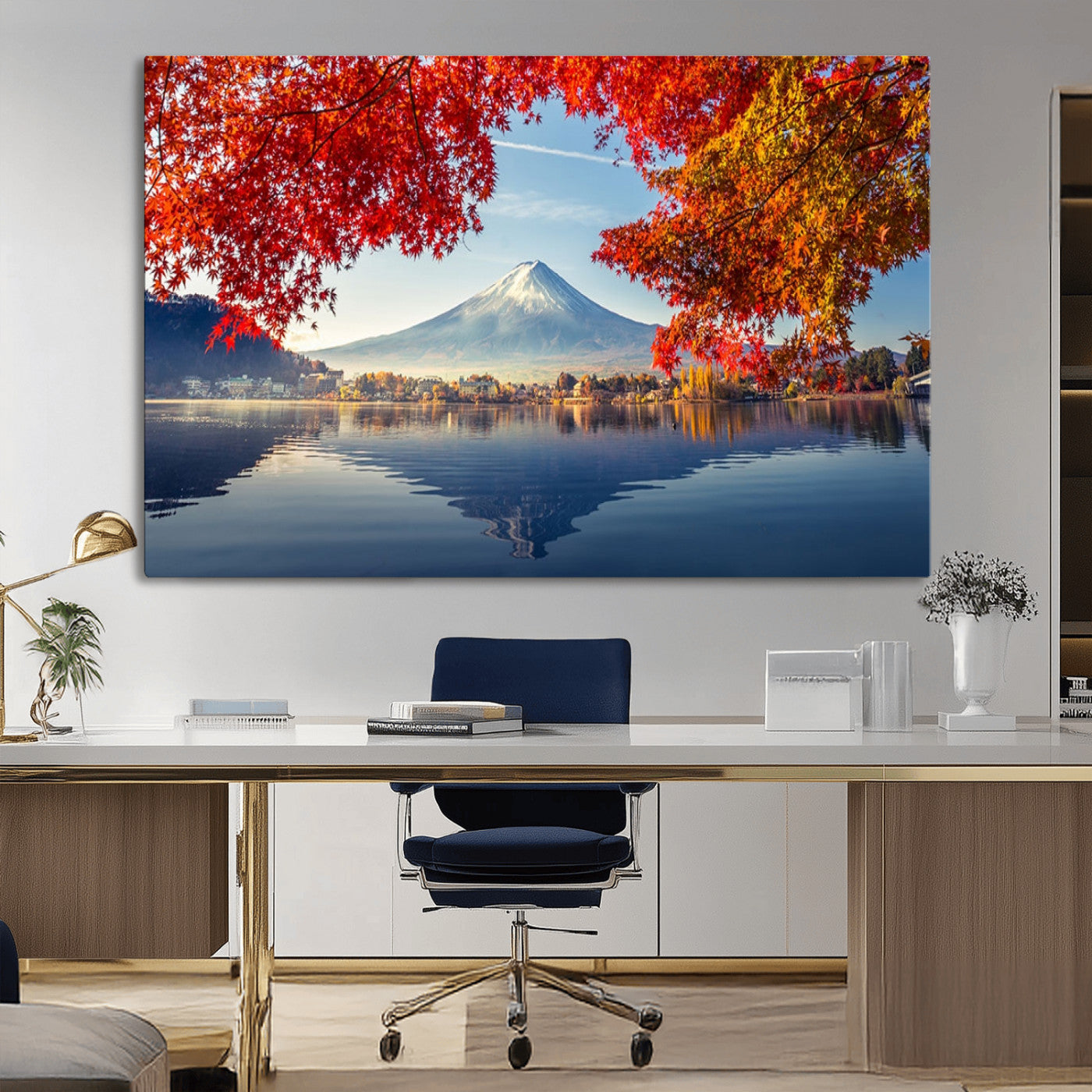 -Mount Fuji Canvas Wall Art Japan Autumn Mountain Canvas Print Wall Art