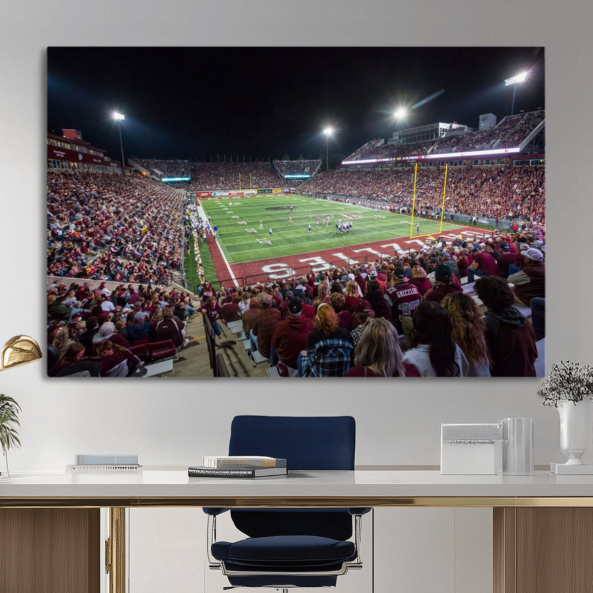 56191-MGV-CV-36X24 - Washington Grizzly Stadium American Football Wall Art Canvas Print, Sports Wall Art Print, Game Room Decor-1