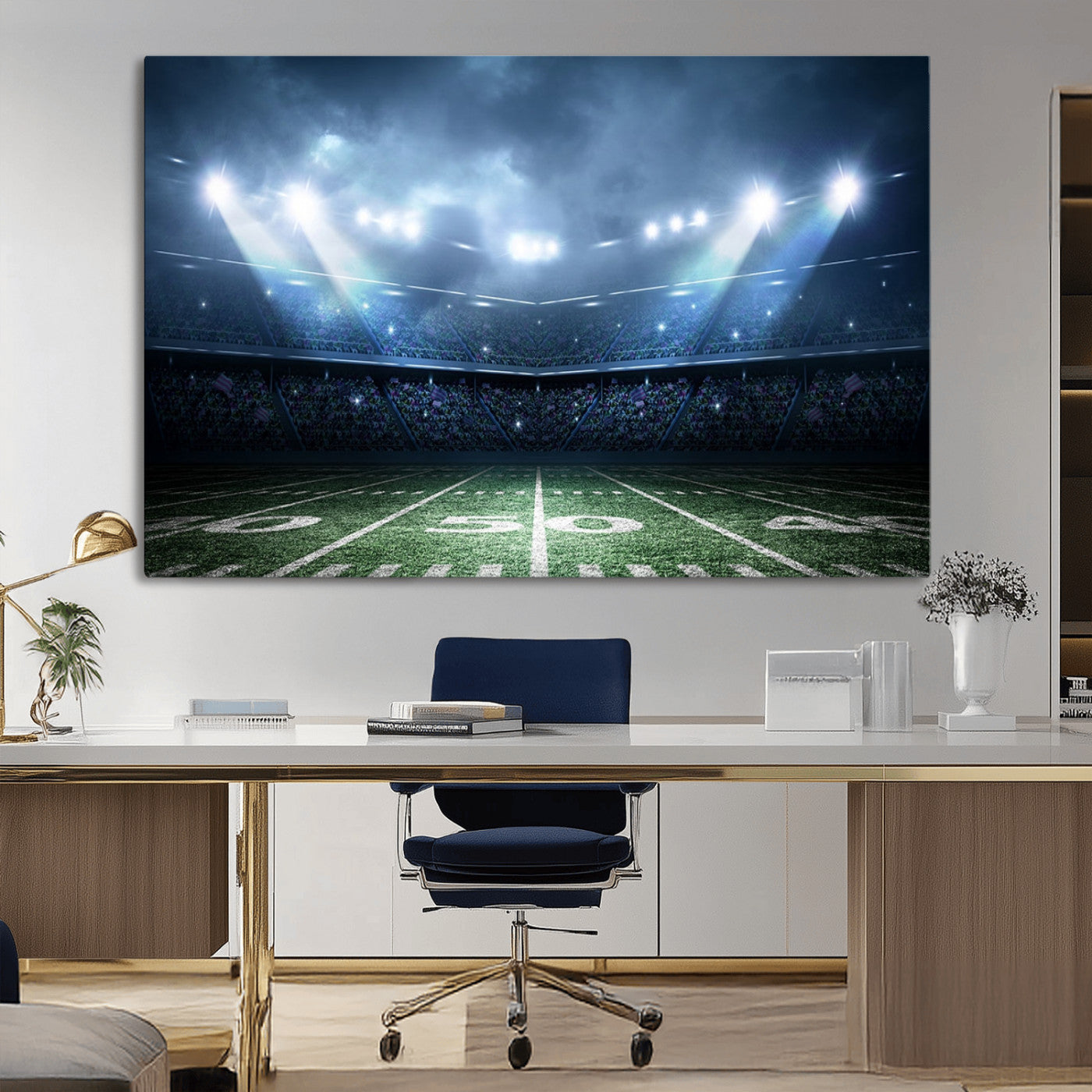 74741-MGV-CV-36X24-American Football Stadium Wall Art Canvas, American Football Stadium Canvas Print