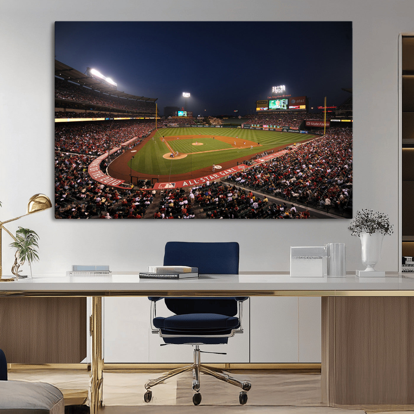 88896-MGV-CV-36X24-Los Angeles Angels Baseball Team Print - Anaheim Angel Stadium Wall Art Canvas Print