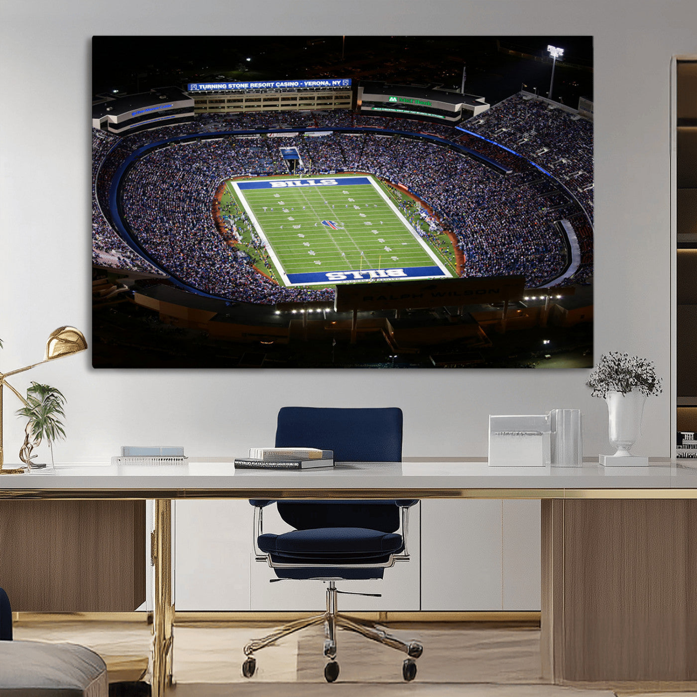 19030-MGV-CV-36X24-Buffalo Bills NFL Football Team Print - Highmark Stadium Wall Art Canvas Print