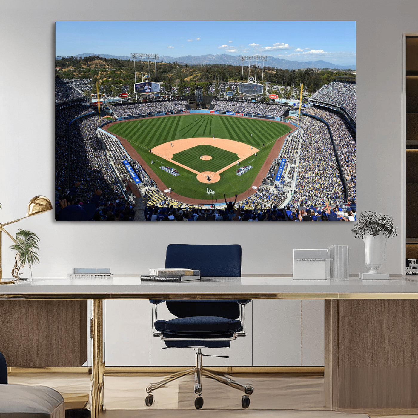 -Los Angeles Dodgers Dodger Stadium Wall Art Canvas Print - MLB Baseball Stadium Wall Art Canvas