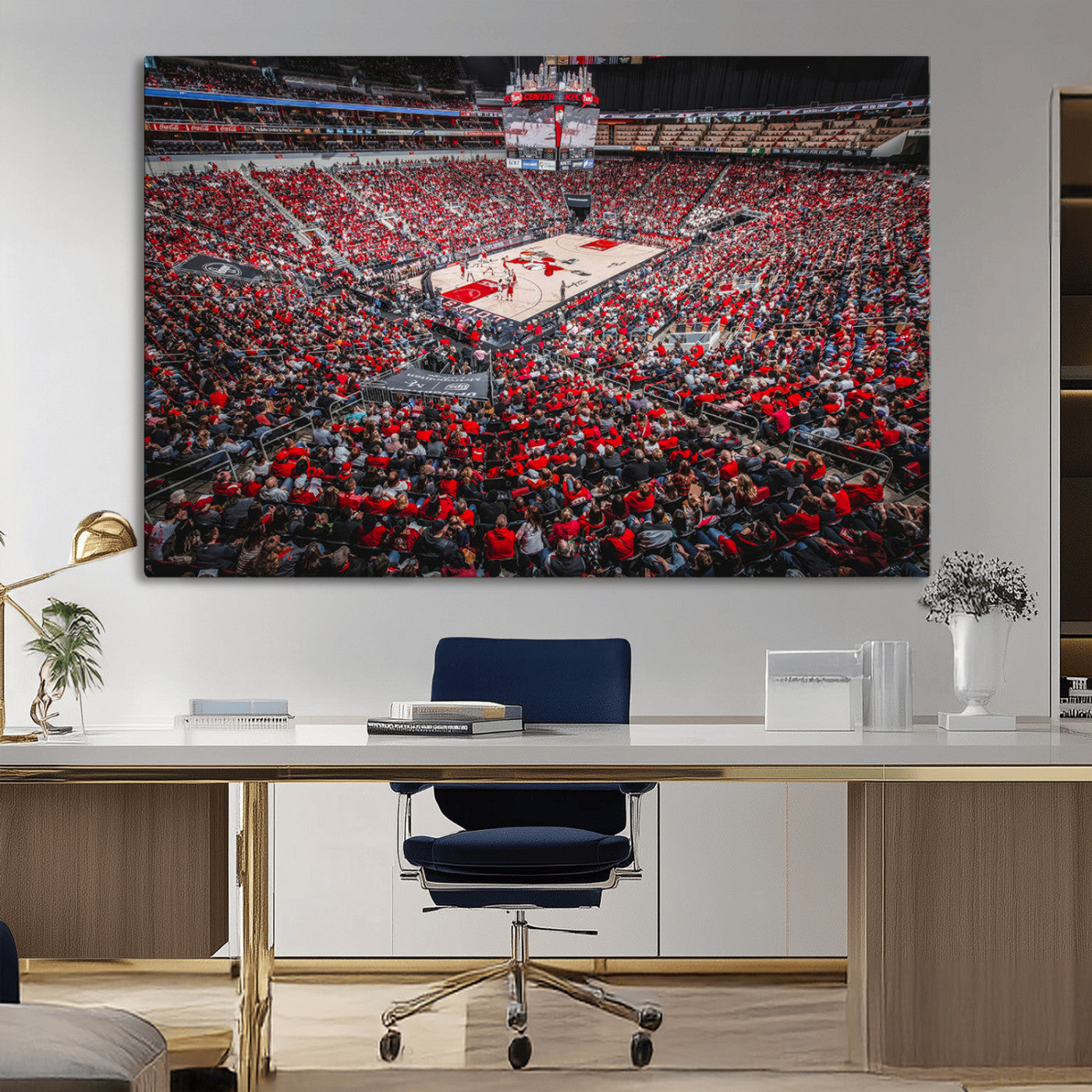 -Louisville Cardinals Basketball Print Canvas - Louisville KFC Yum Center Arena Wall Art Canvas Print