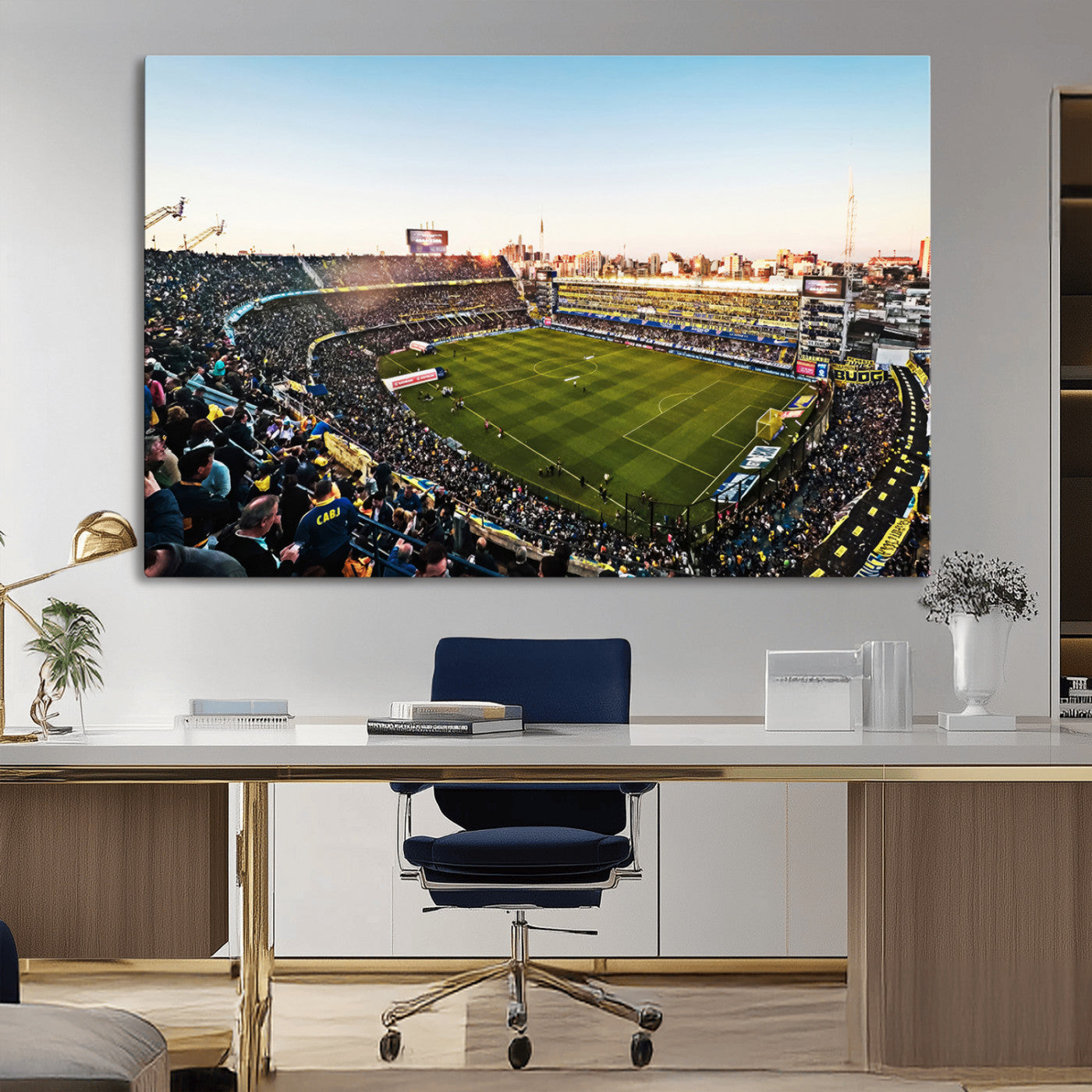 50105-MGV-CV-36X24-Boca Juniors Soccer Team Print - Buenos Aires Bombonera Stadium Wall Art Canvas Print