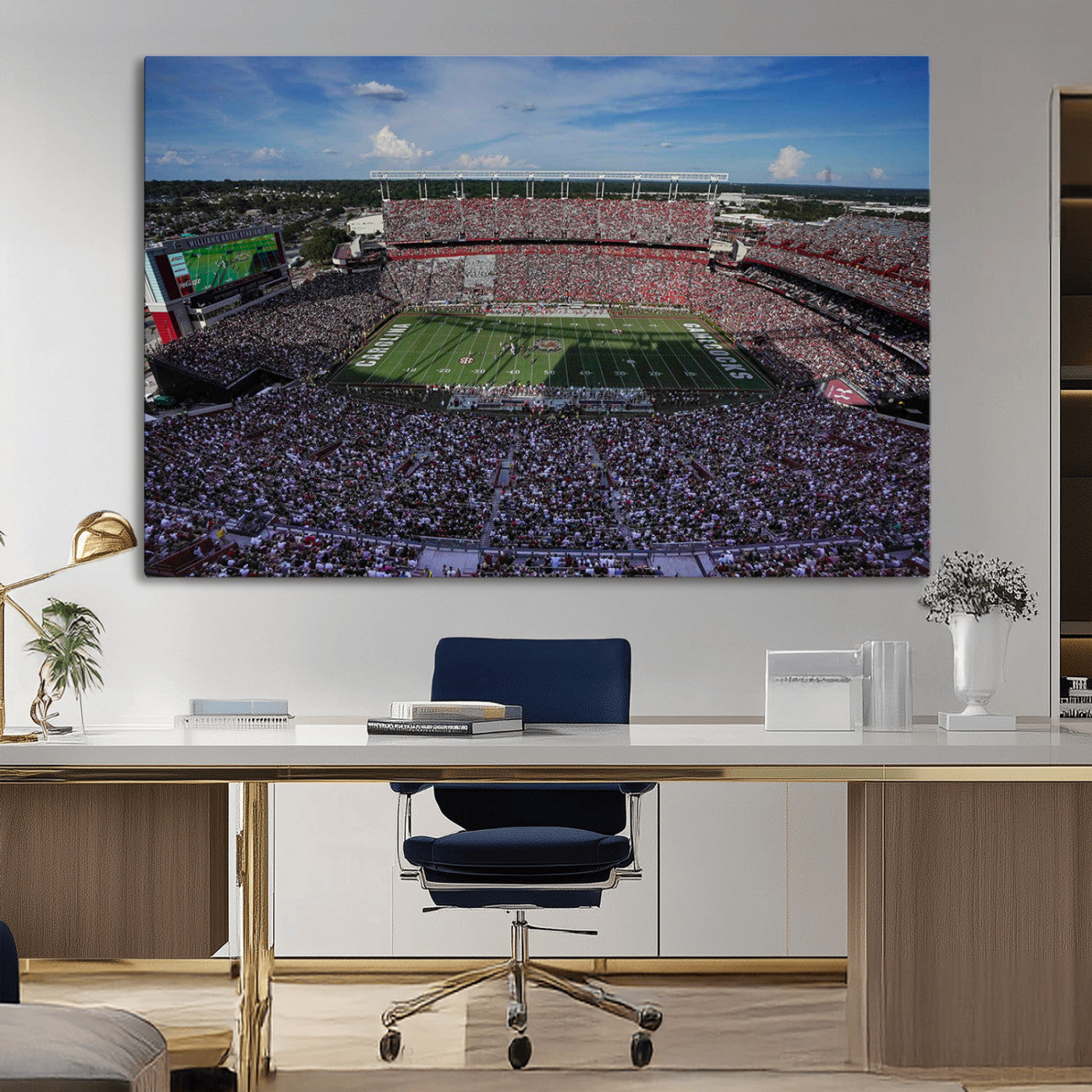 83382-MGV-CV-36X24-South Carolina Gamecocks Football Team Print - Columbia Williams-Brice Stadium Wall Art Canvas Print