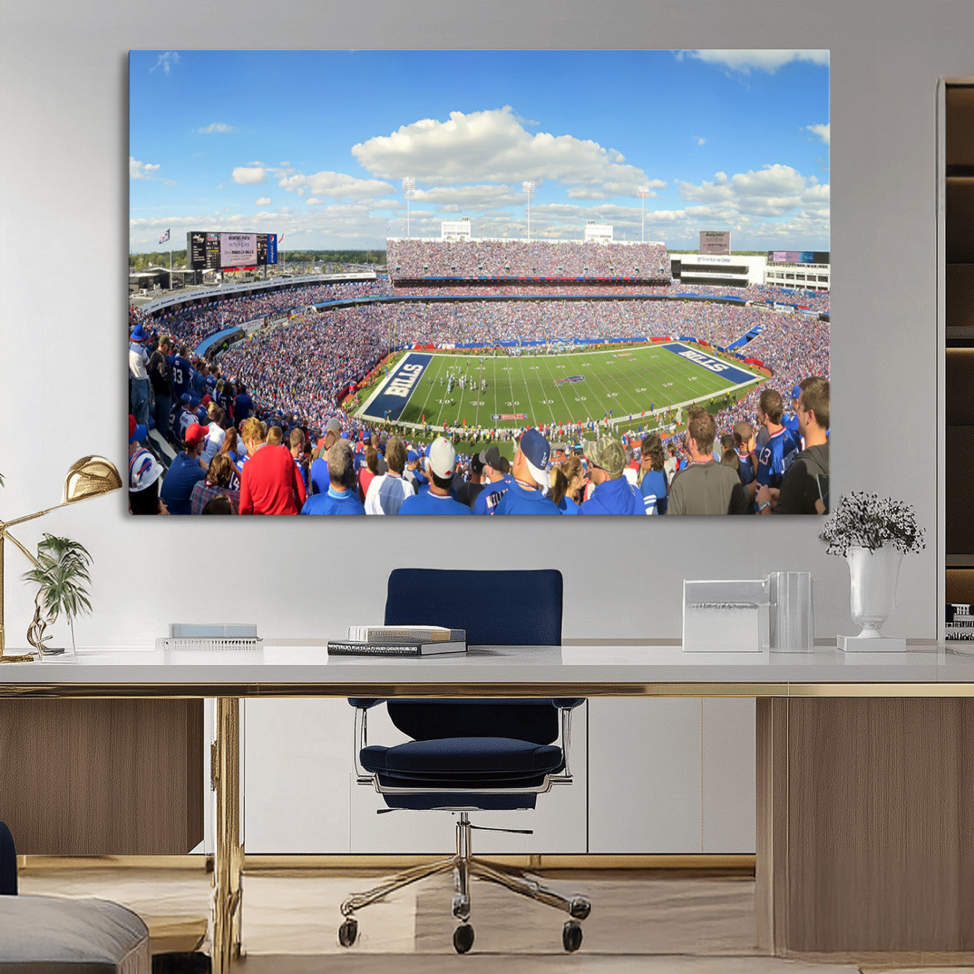 35302-MGV-CV-36X24-Buffalo Bills NFL Football Team Print - Buffalo Highmark Stadium Wall Art Canvas Print