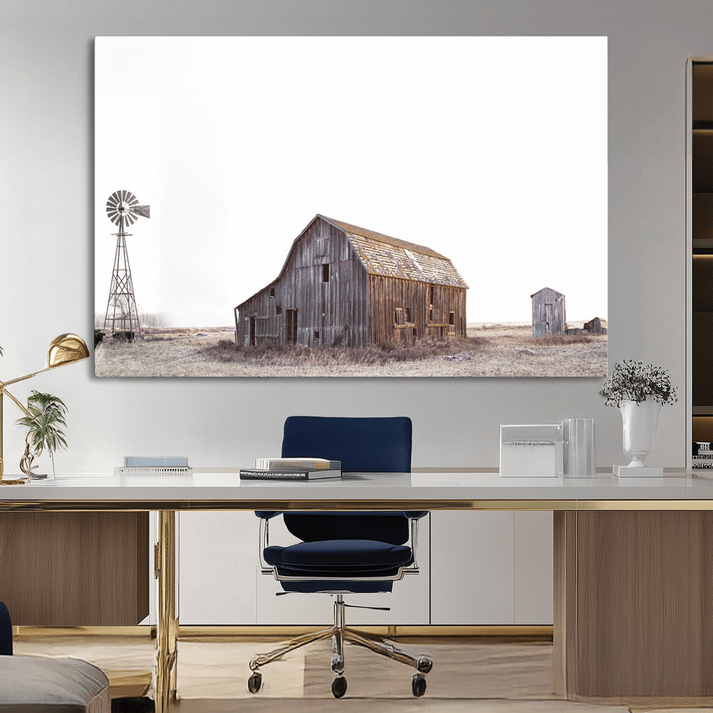 64560-MGV-CV-36X24-Farm Prints Set, Set of 6 Farmhouse Wall Art, Country House Decor