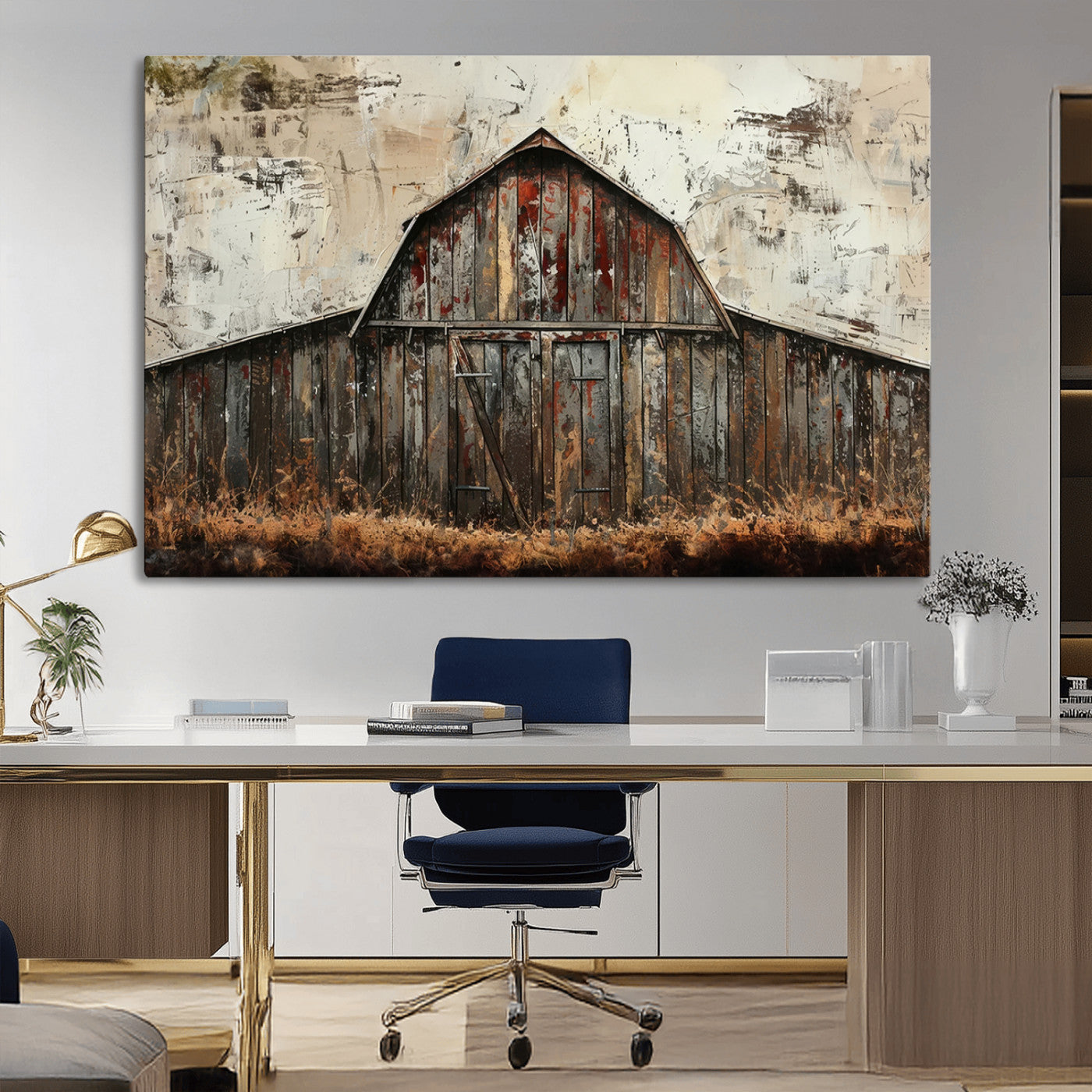 -Rustic Barn Wall Art | Farmhouse Wall Decor Canvas Print | Ready to Hang Barn Decor for Cabin or