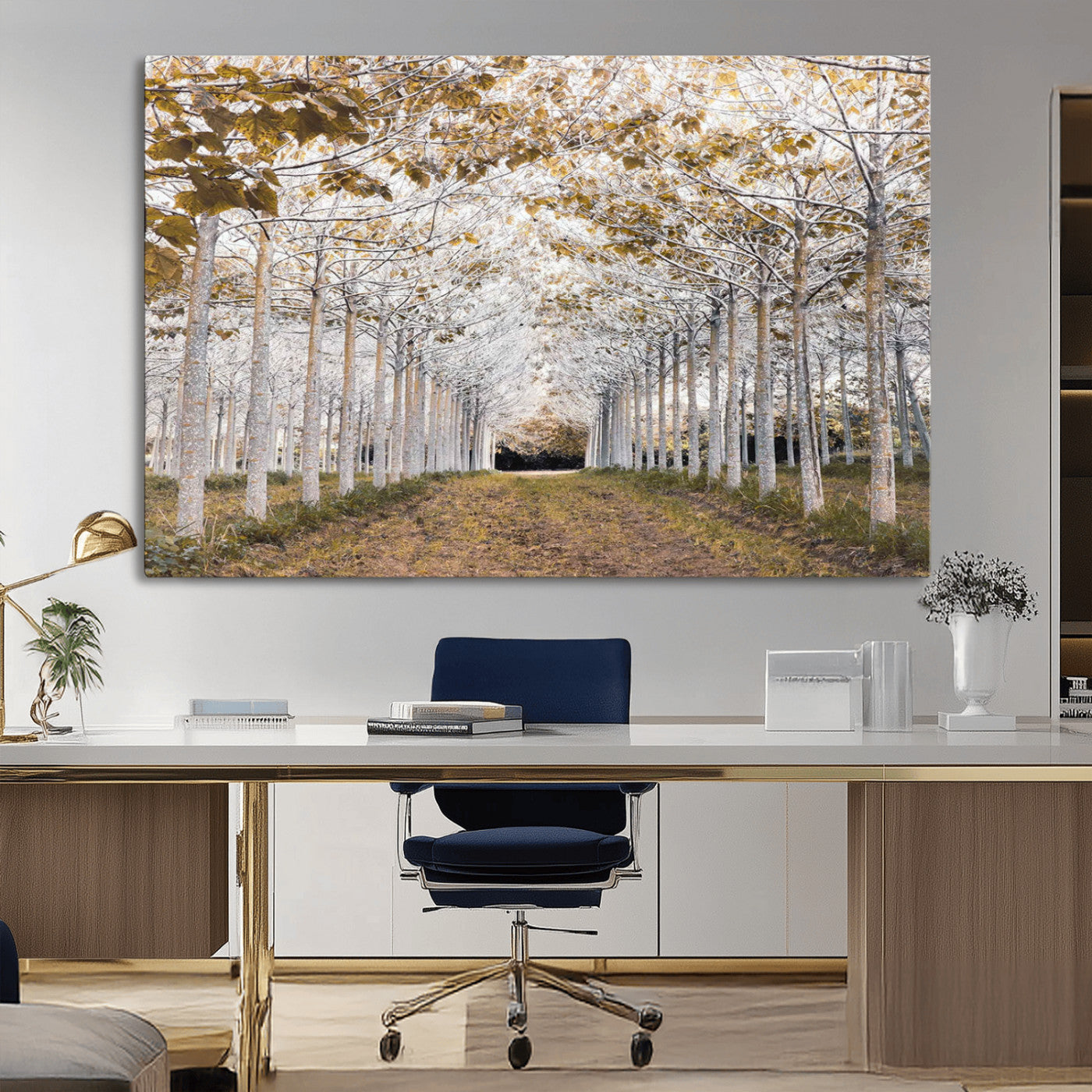 -Forest Grove Wall Art | Serene Pathway Canvas Print | Ready to Hang and Framed Nature Wall Decor for