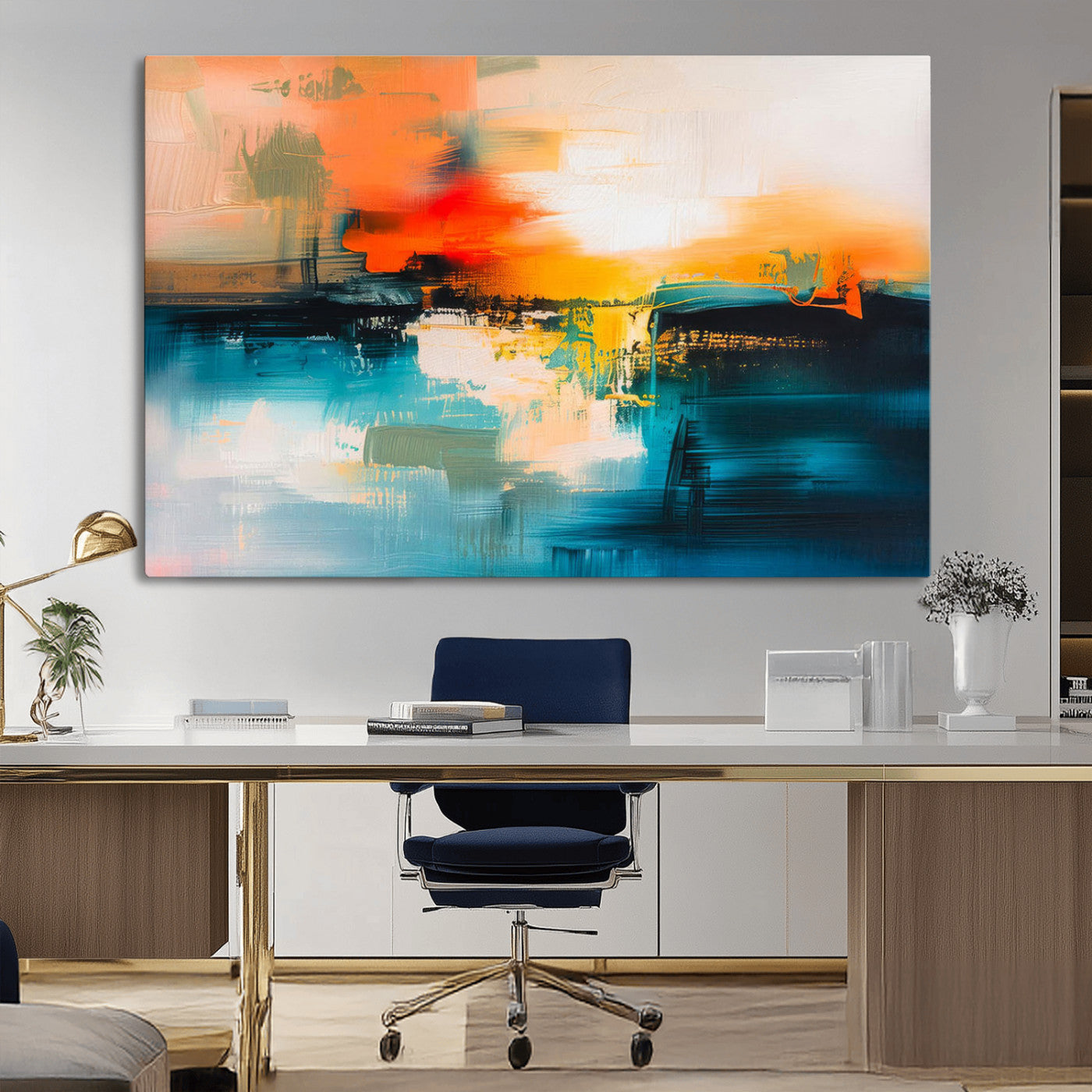 37083-MGV-CV-36X24-Colorful Abstract Wall Art | Bold Modern Canvas Print | Ready to Hang and Framed for Living Room or