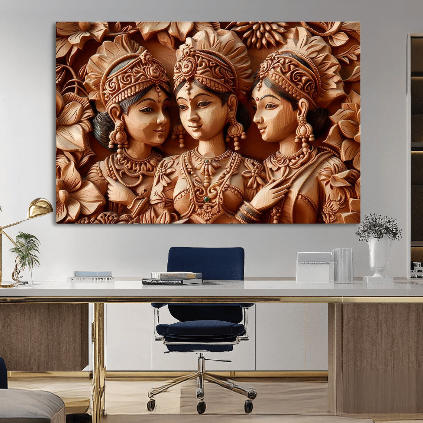 89522-MGV-CV-36X24-Indian Woman Statue Wall Art Canvas Print
