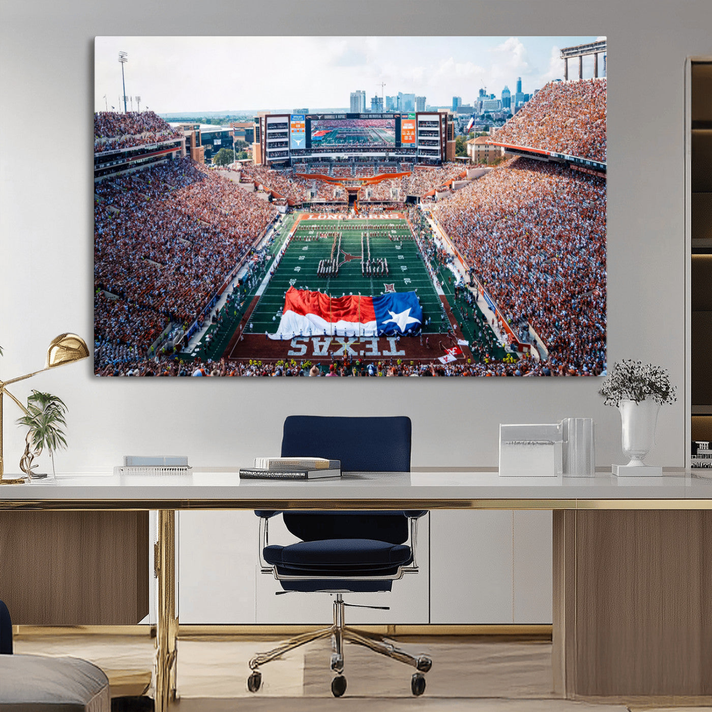 -University of Texas Longhorns Football Team Canvas Print - Austin Darrell K Royal-Texas Memorial