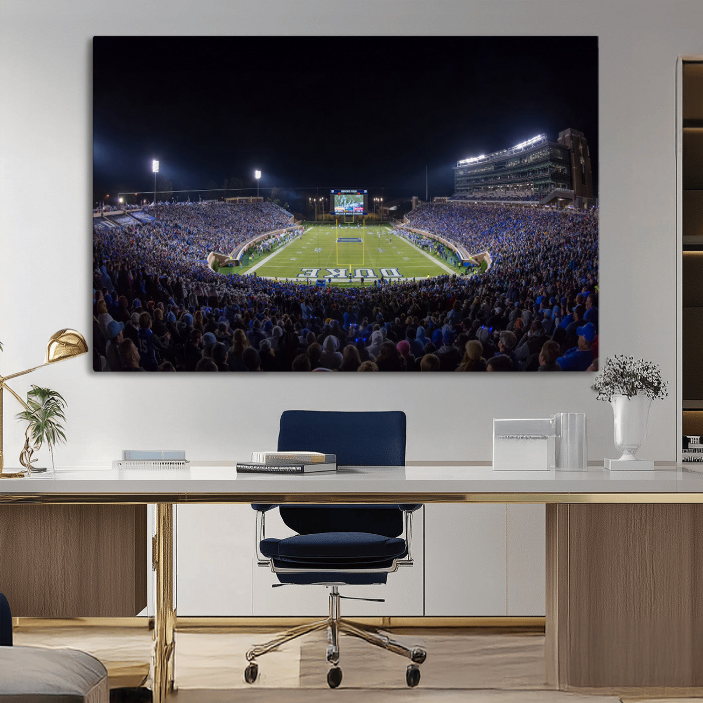 21070-MGV-CV-36X24-Duke University Blue Devils Football Team Print - Durham Wallace Wade Stadium Wall Art Canvas Print