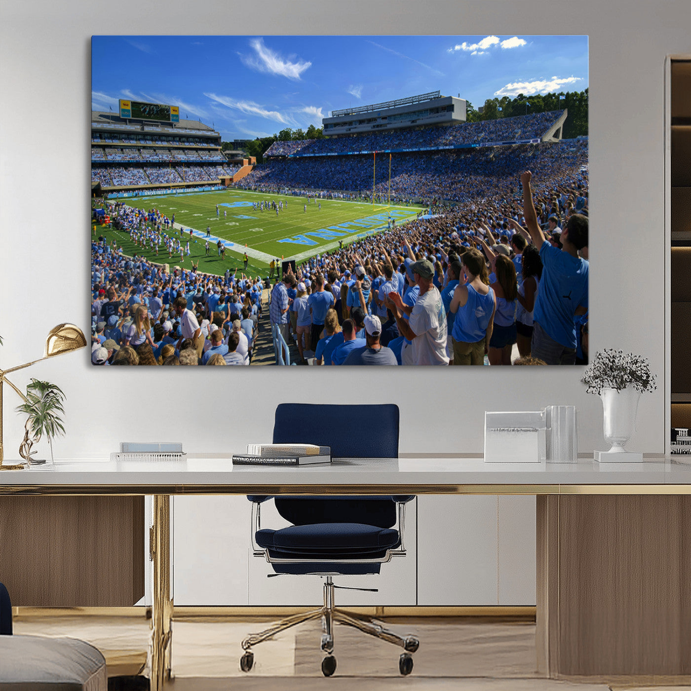 -University of North Carolina Tar Heels Team Canvas Print - Chapel Hill Kenan Memorial Stadium Wall